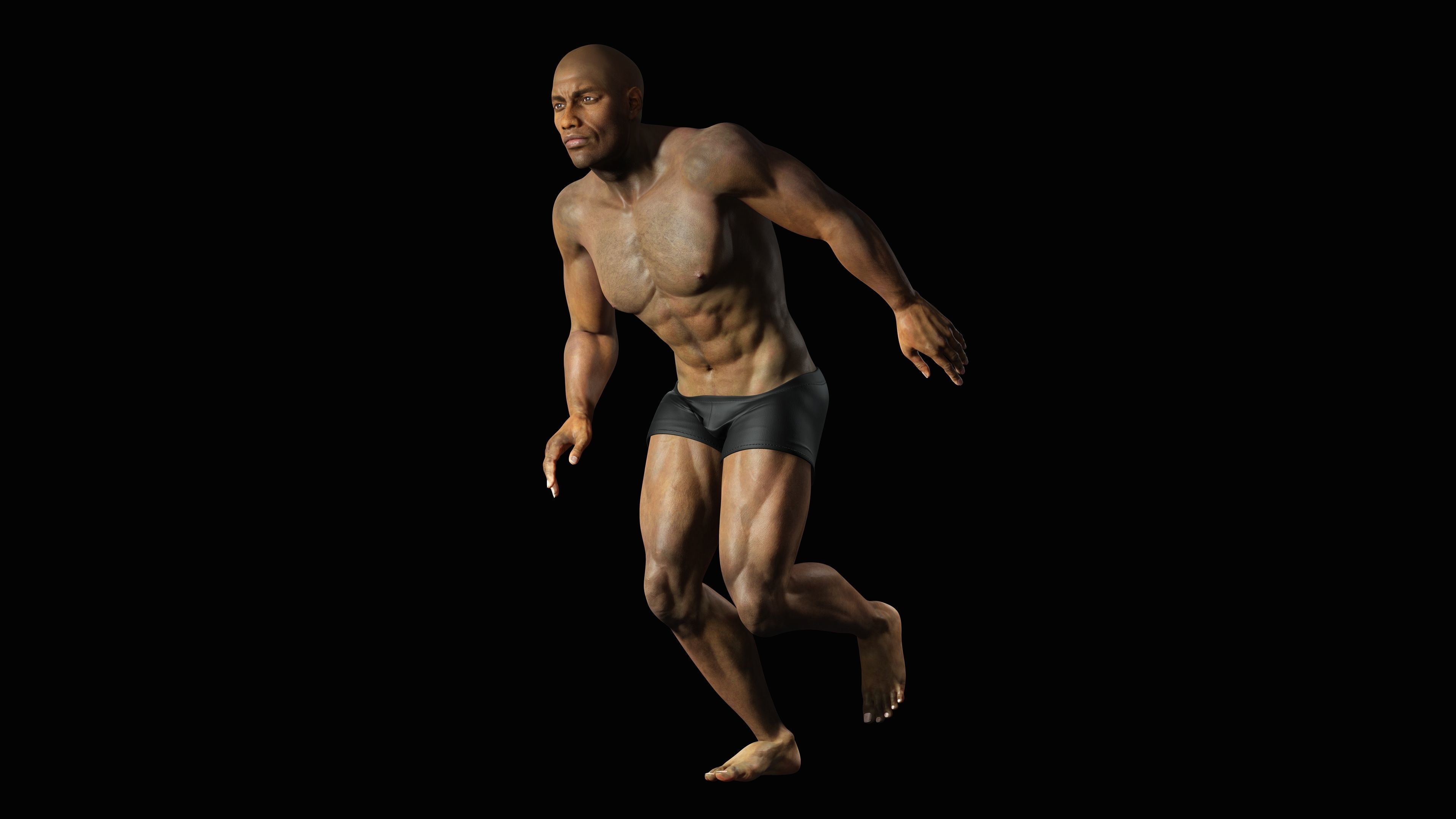 Realistic African American Man G1 Low-poly 3D model_15