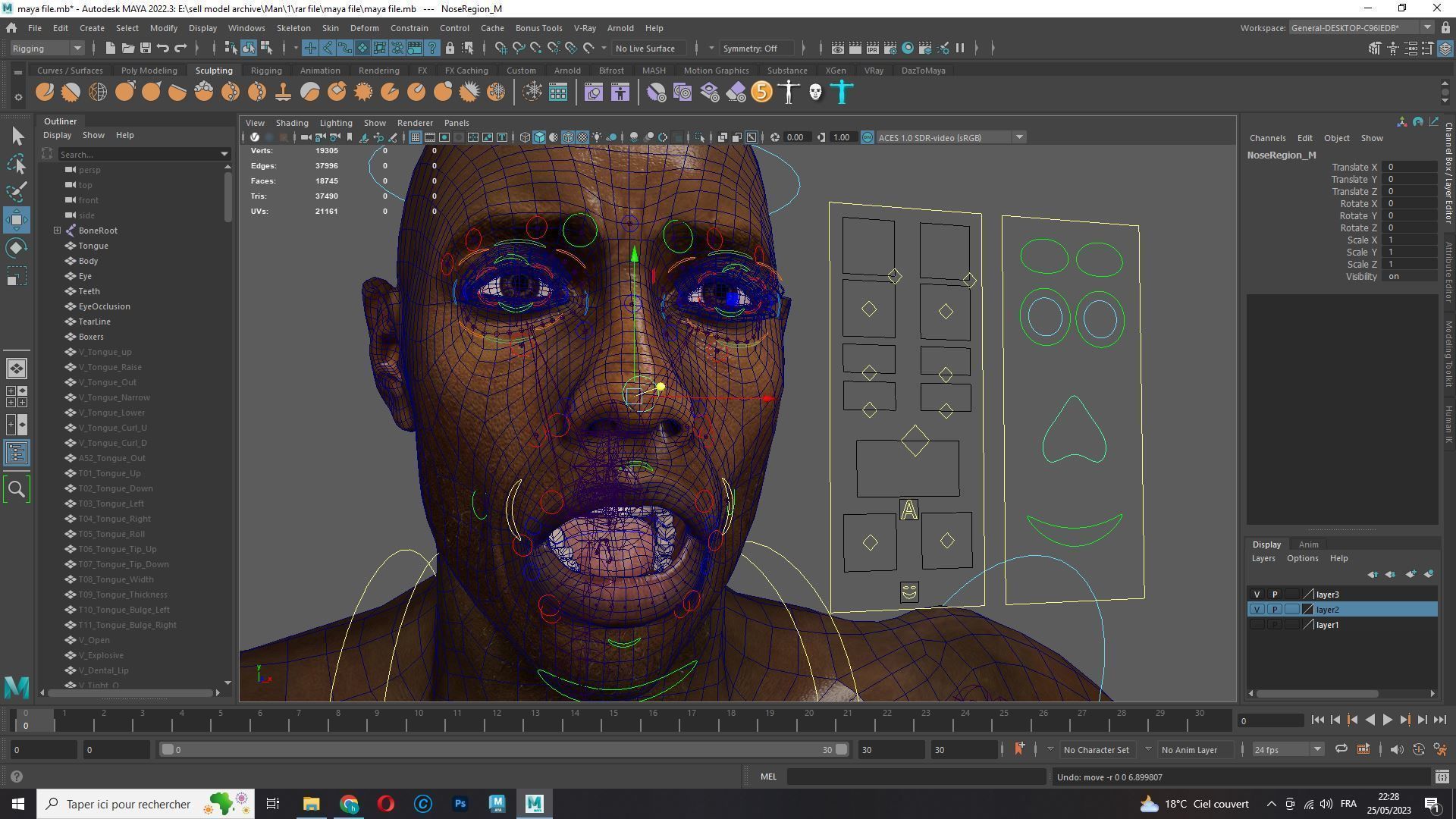 Realistic African American Man G1 Low-poly 3D model_21