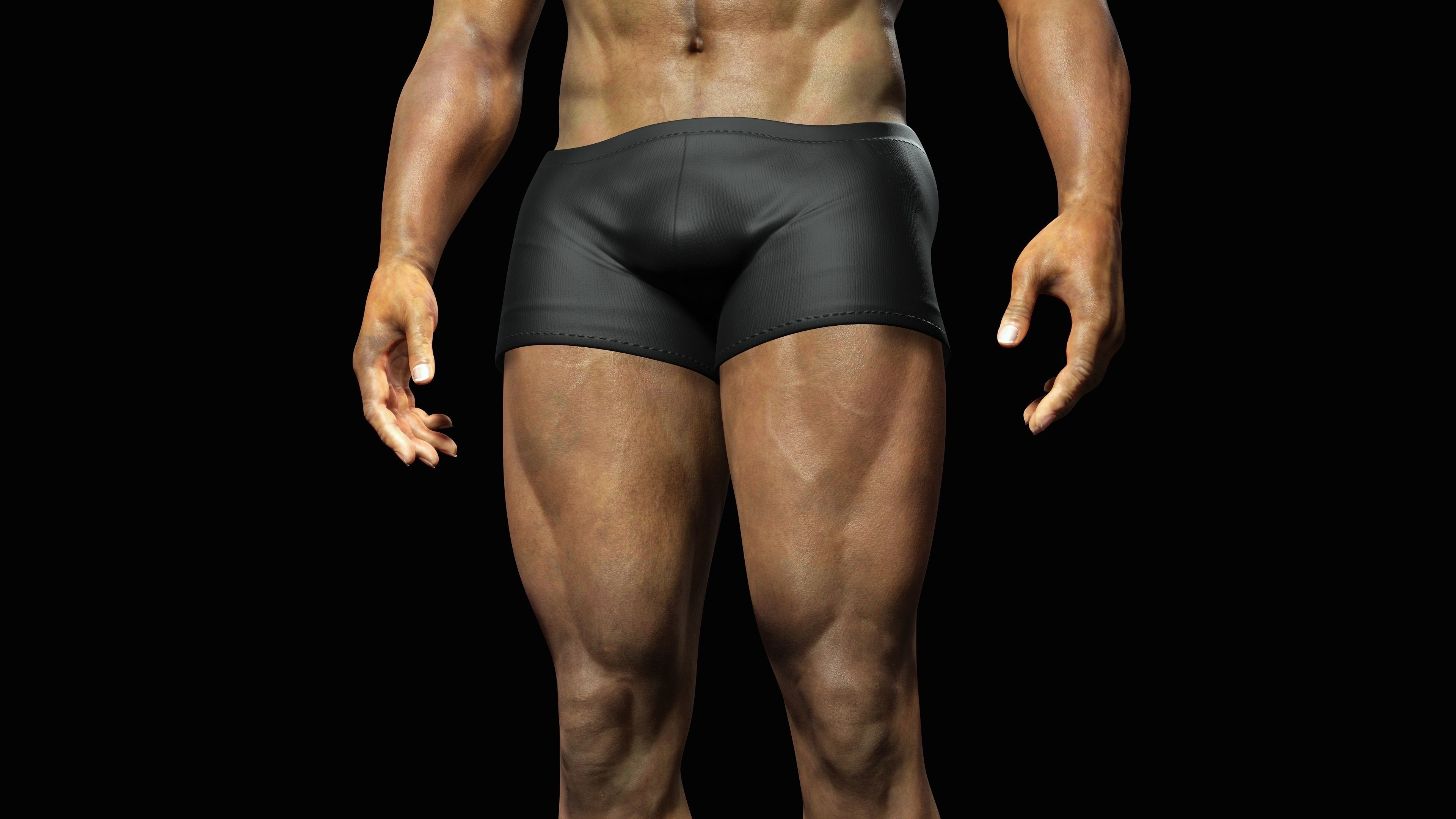 Realistic African American Man G1 Low-poly 3D model_10