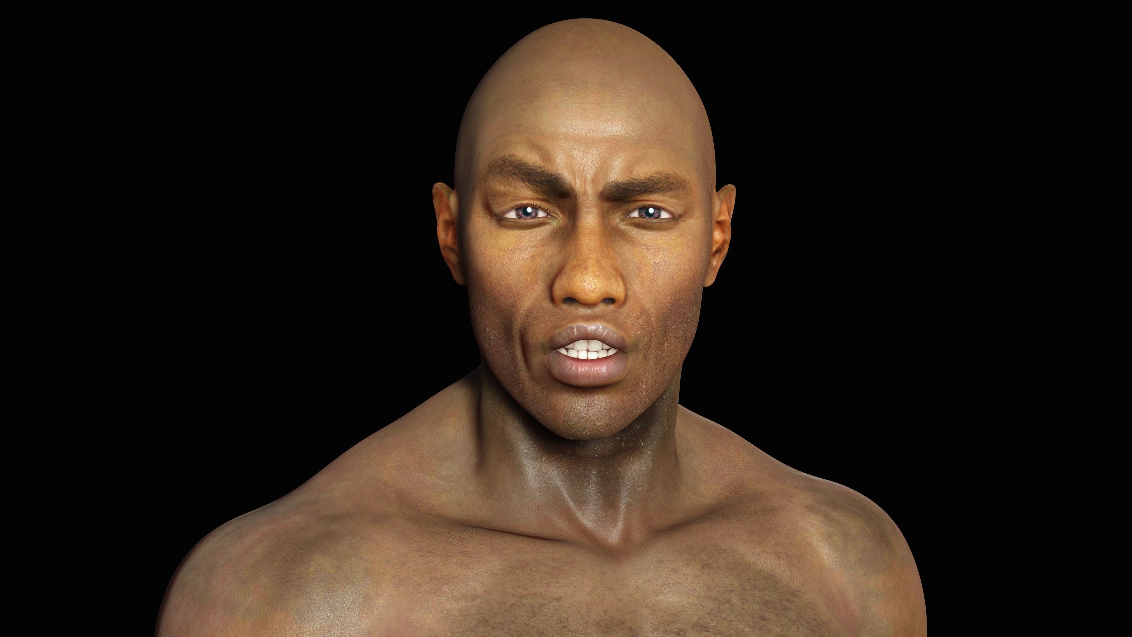 Realistic African American Man G1 Low-poly 3D model_5