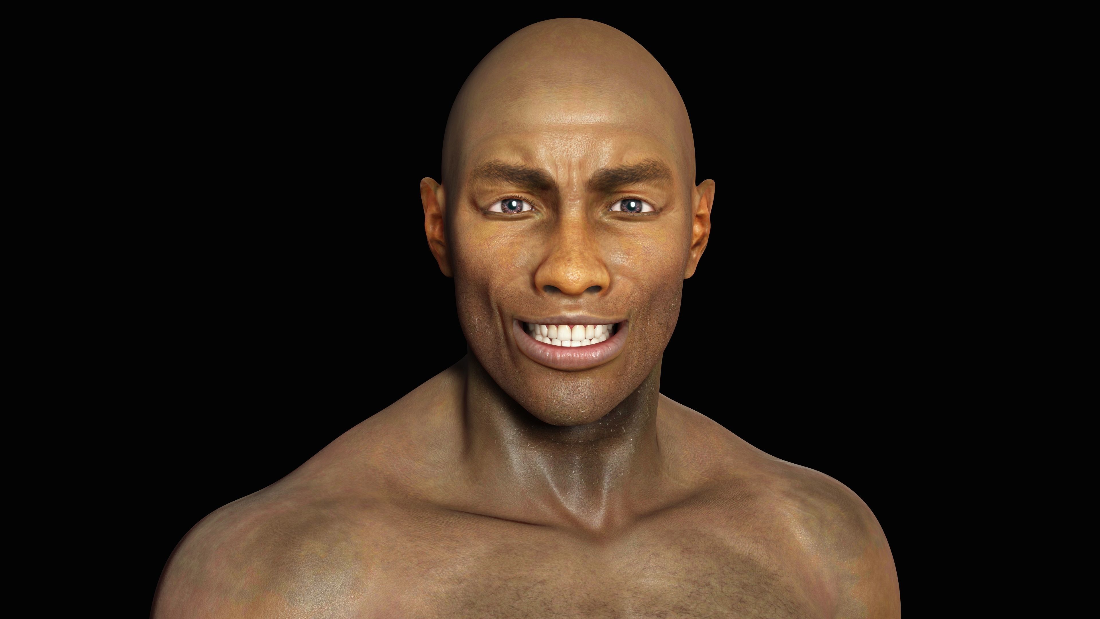 Realistic African American Man G1 Low-poly 3D model_8