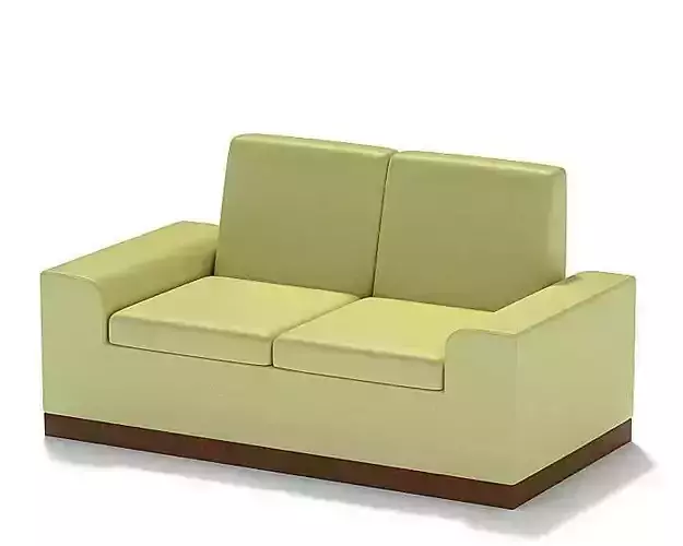 Modern Beige Leather Loveseat