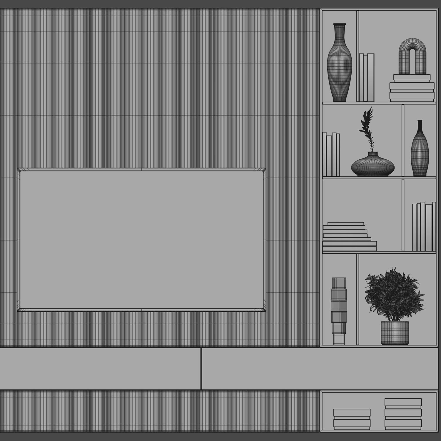 TV Wall 3D model_5