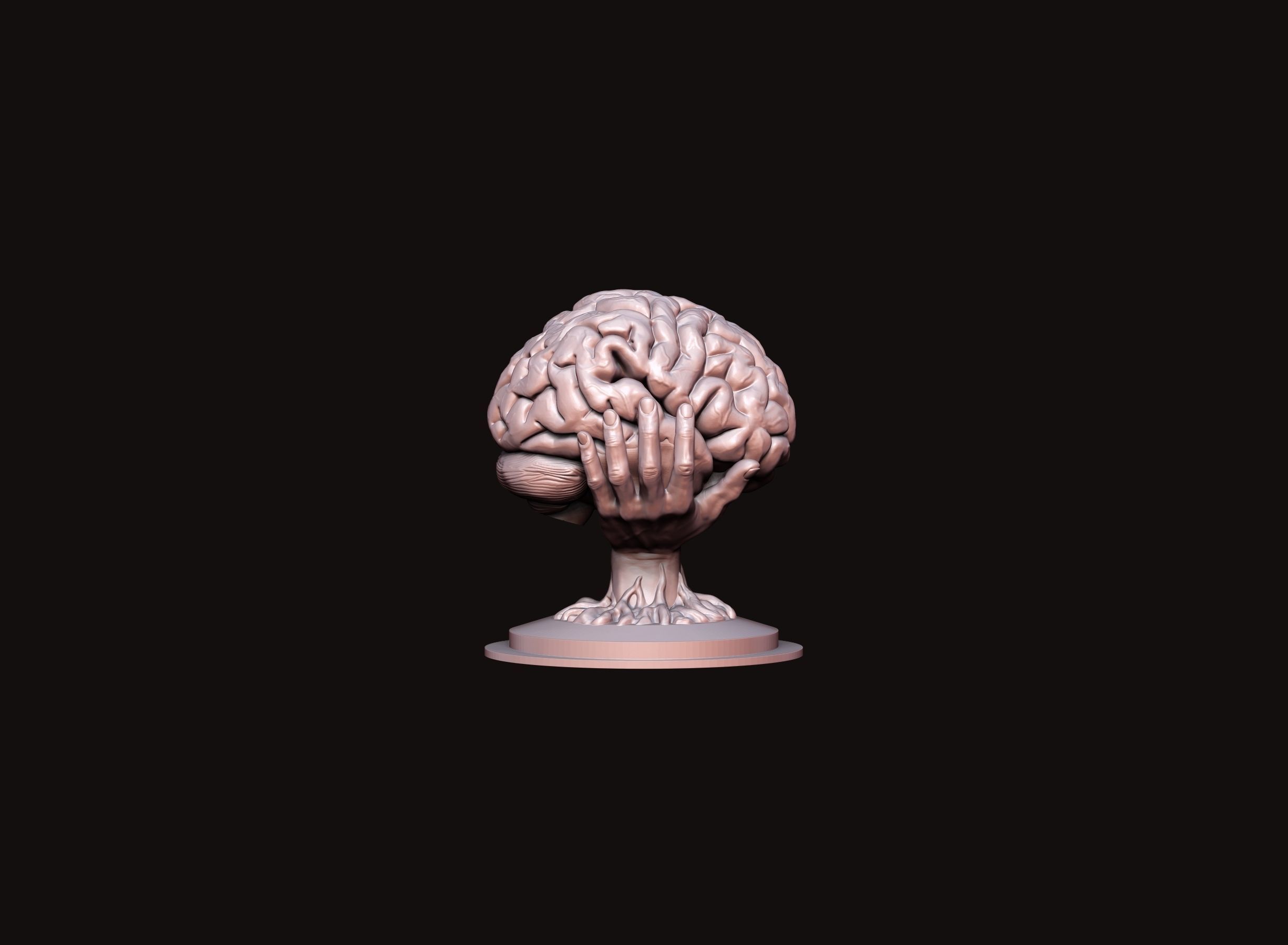 Brain sculpture 3D print model_9