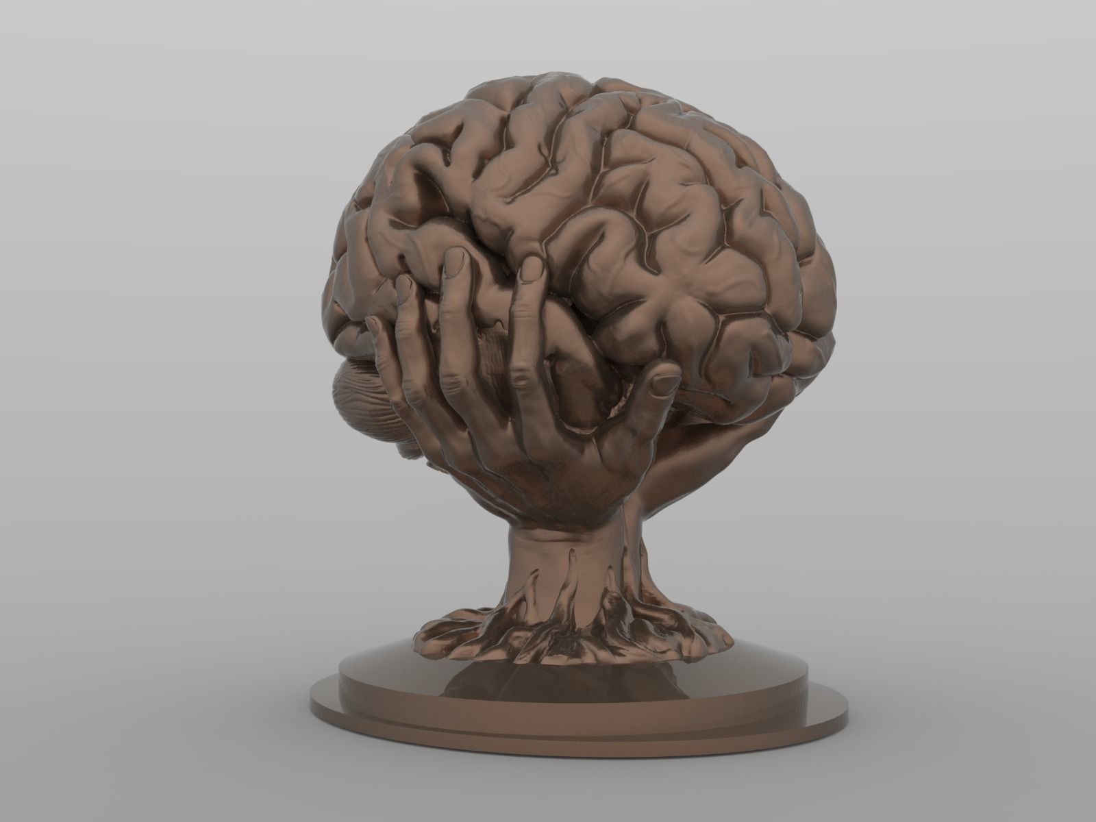 Brain sculpture 3D print model_4