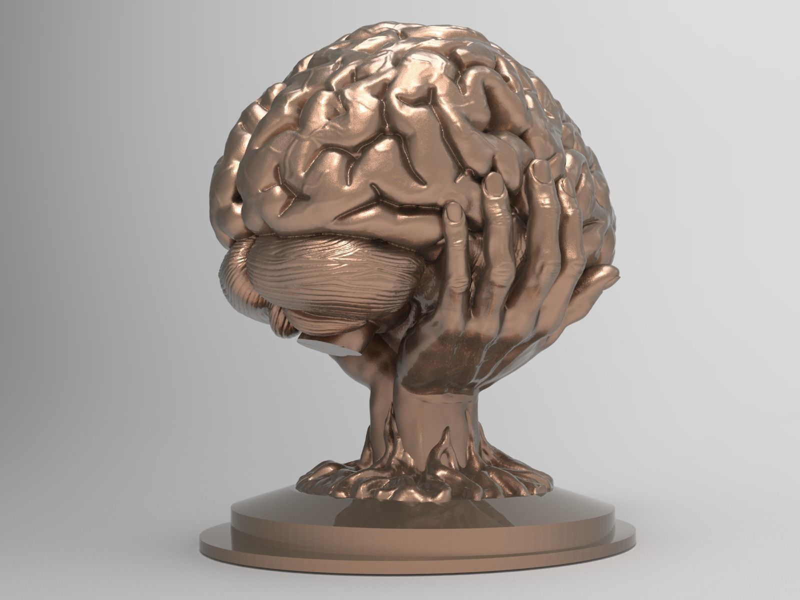 Brain sculpture 3D print model_3