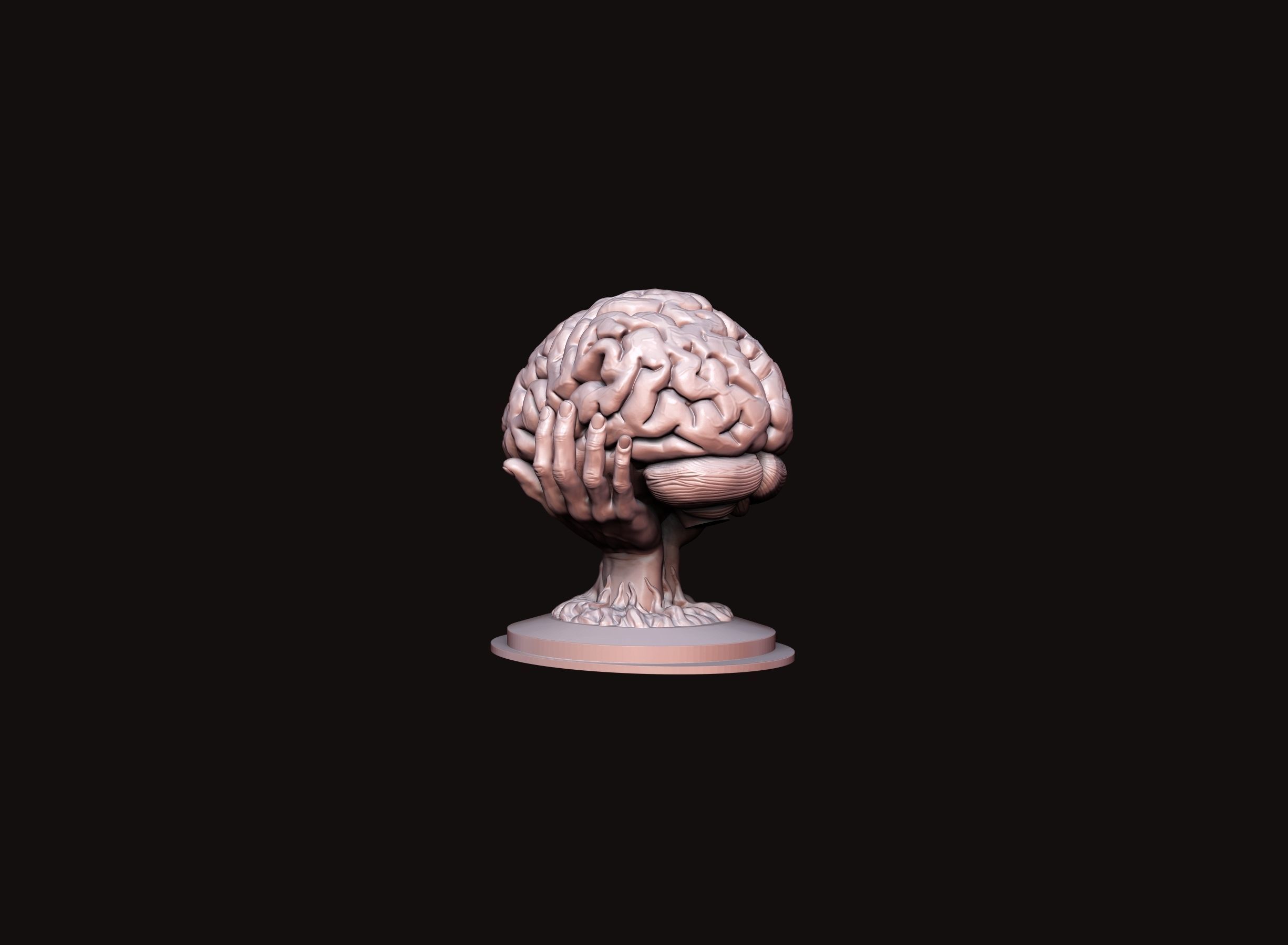 Brain sculpture 3D print model_12