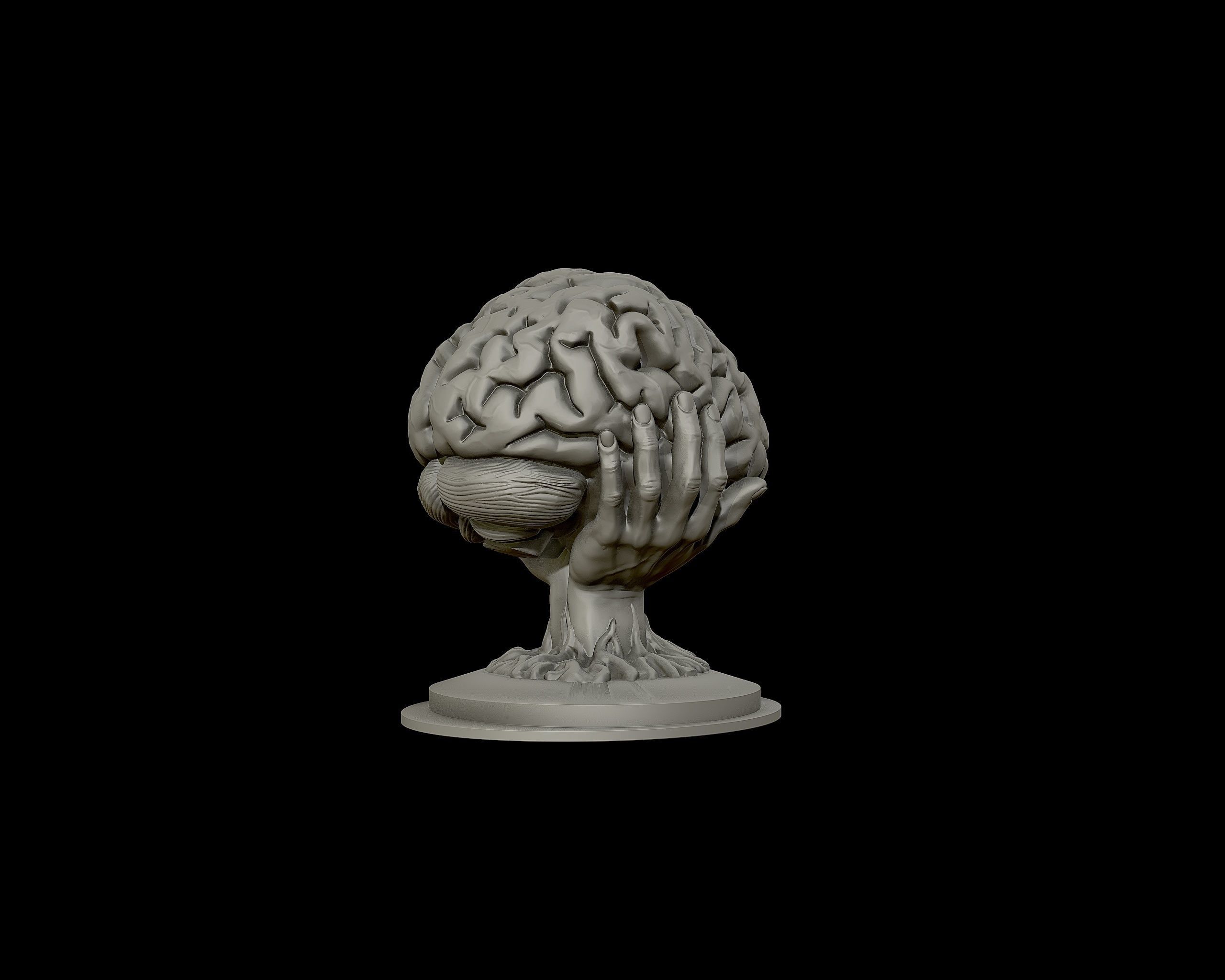 Brain sculpture 3D print model_24