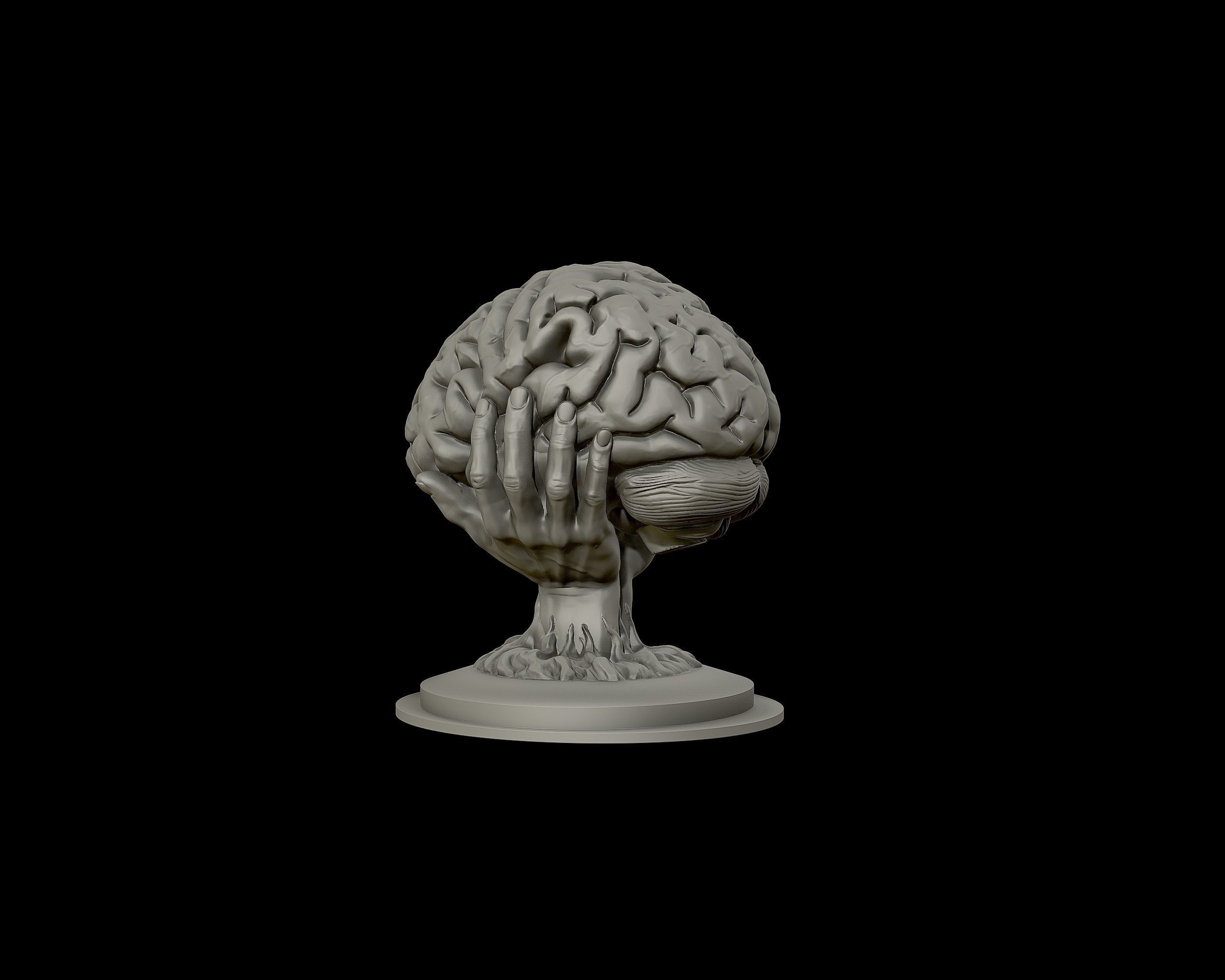 Brain sculpture 3D print model_19