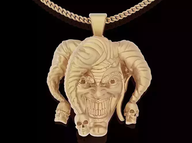 Joker pendant sterling gold  jewelry printable 3D model
