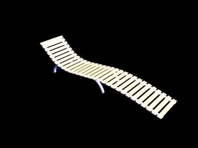 Sunbed lounge chair Low-poly 3D model_4