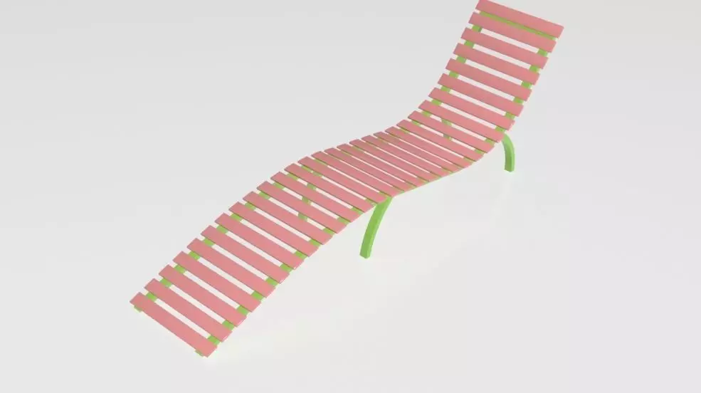 Sunbed lounge chair Low-poly 3D model_0