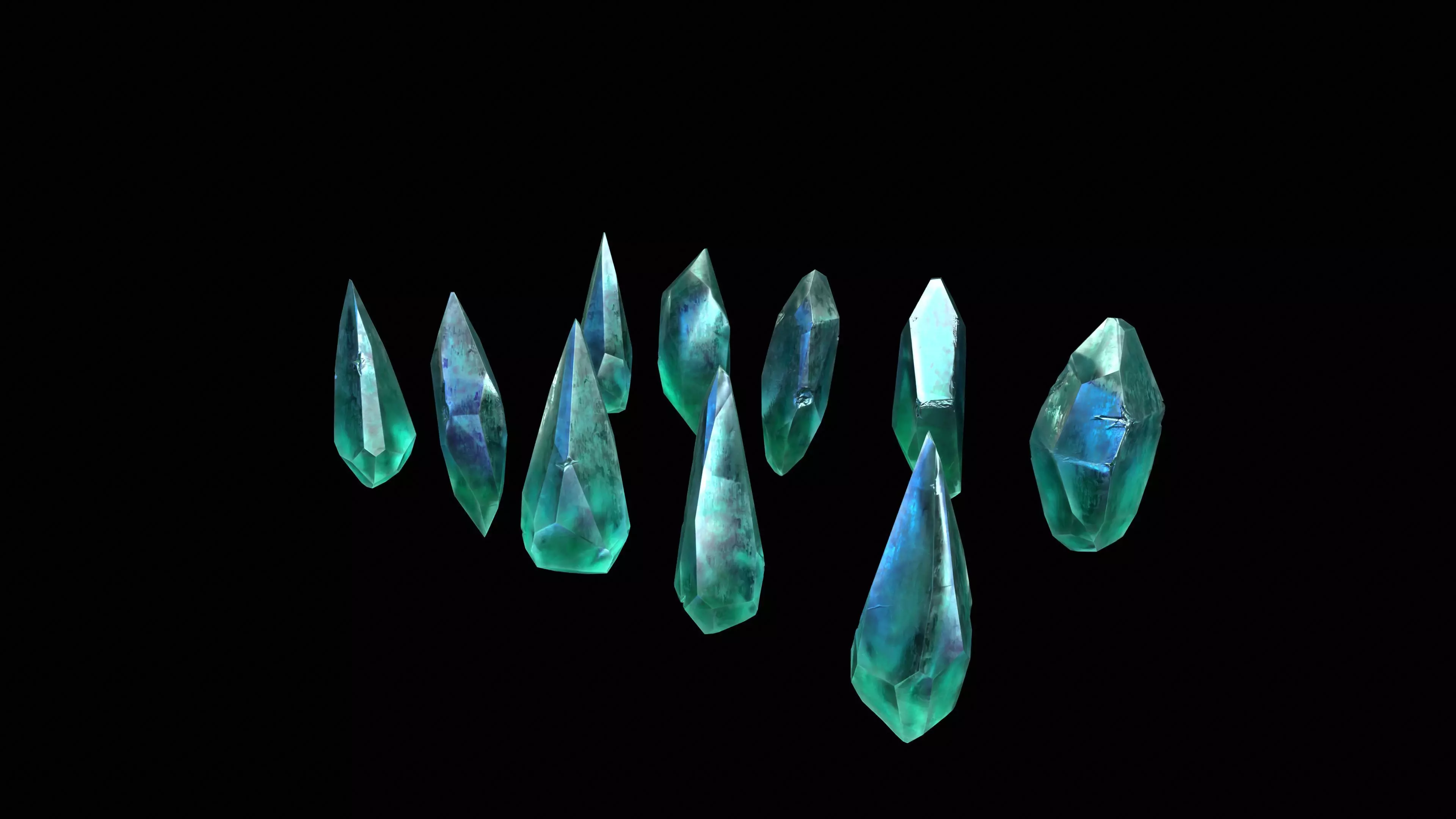 Low Poly Gem Pbr Set gemstone Low-poly 3D model_0