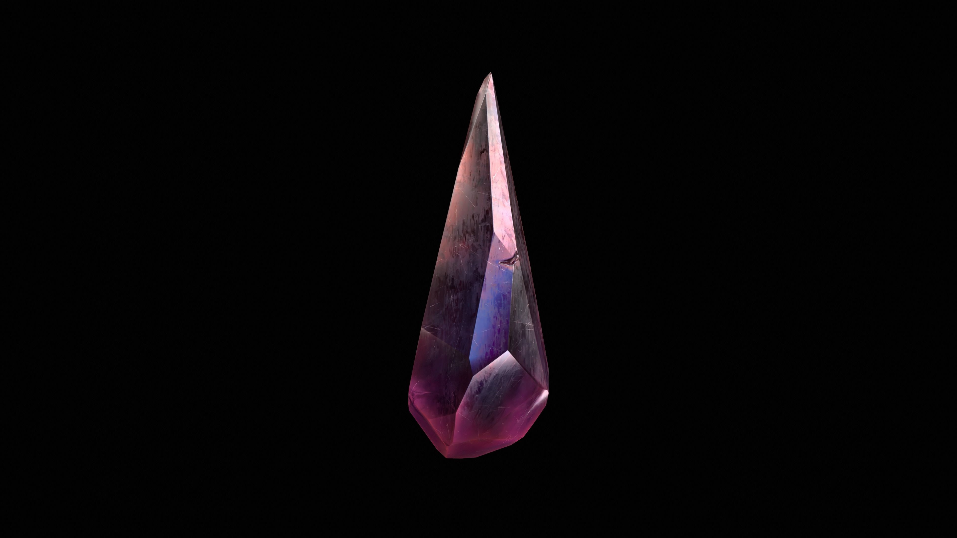 Low poly Gem pbr set tourmaline Low-poly 3D model_3