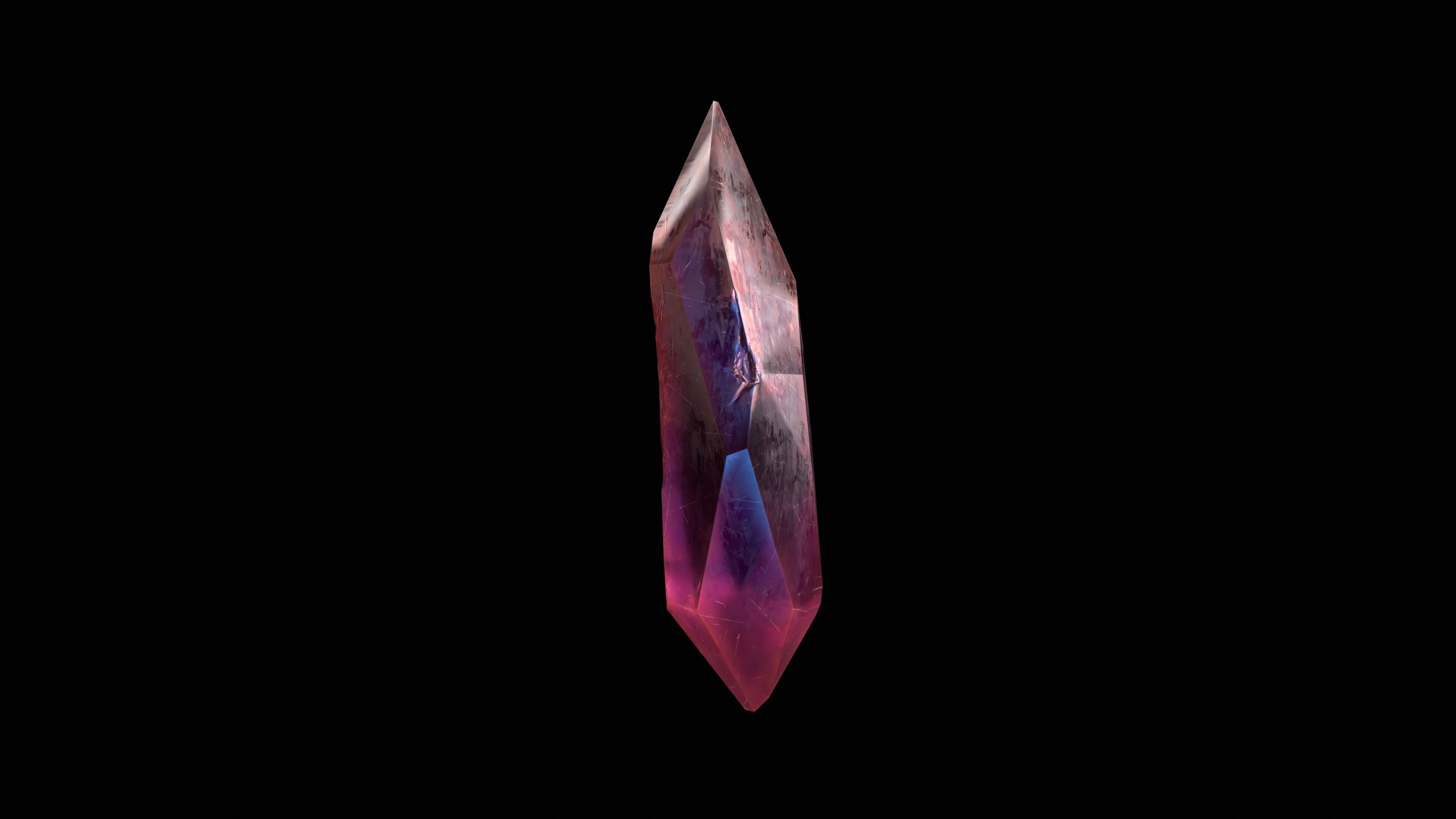 Low poly Gem pbr set tourmaline Low-poly 3D model_11