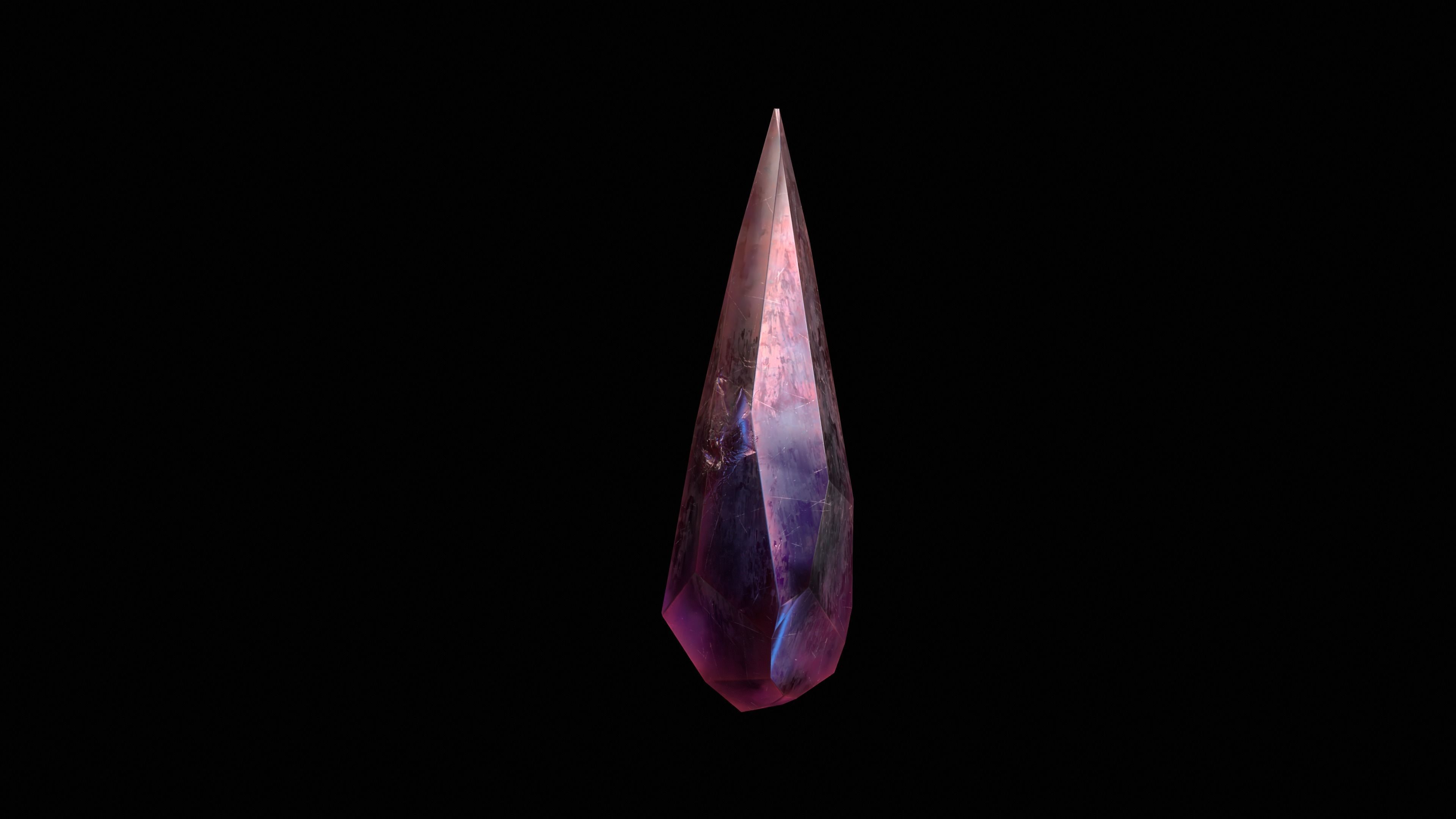 Low poly Gem pbr set tourmaline Low-poly 3D model_6
