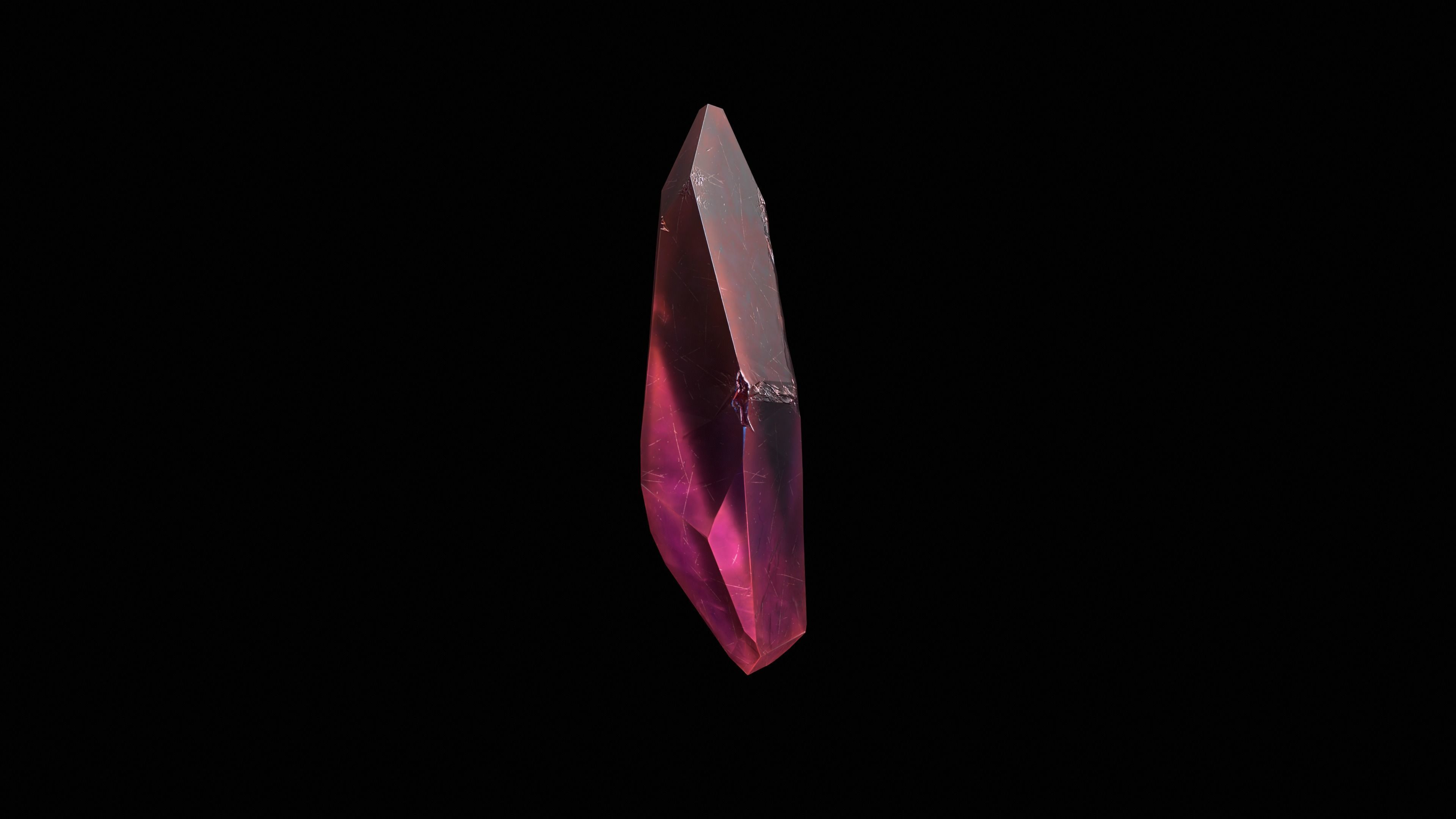Low poly Gem pbr set tourmaline Low-poly 3D model_9