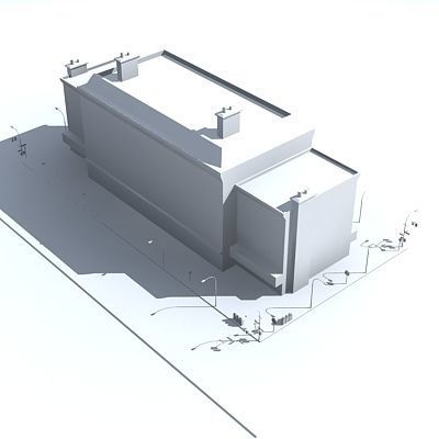 Low poly city block 12 Low-poly 3D model_2