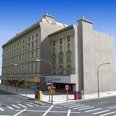 Low poly city block 12 Low-poly 3D model_0