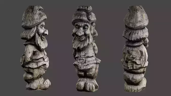 Dwarf wooden statue