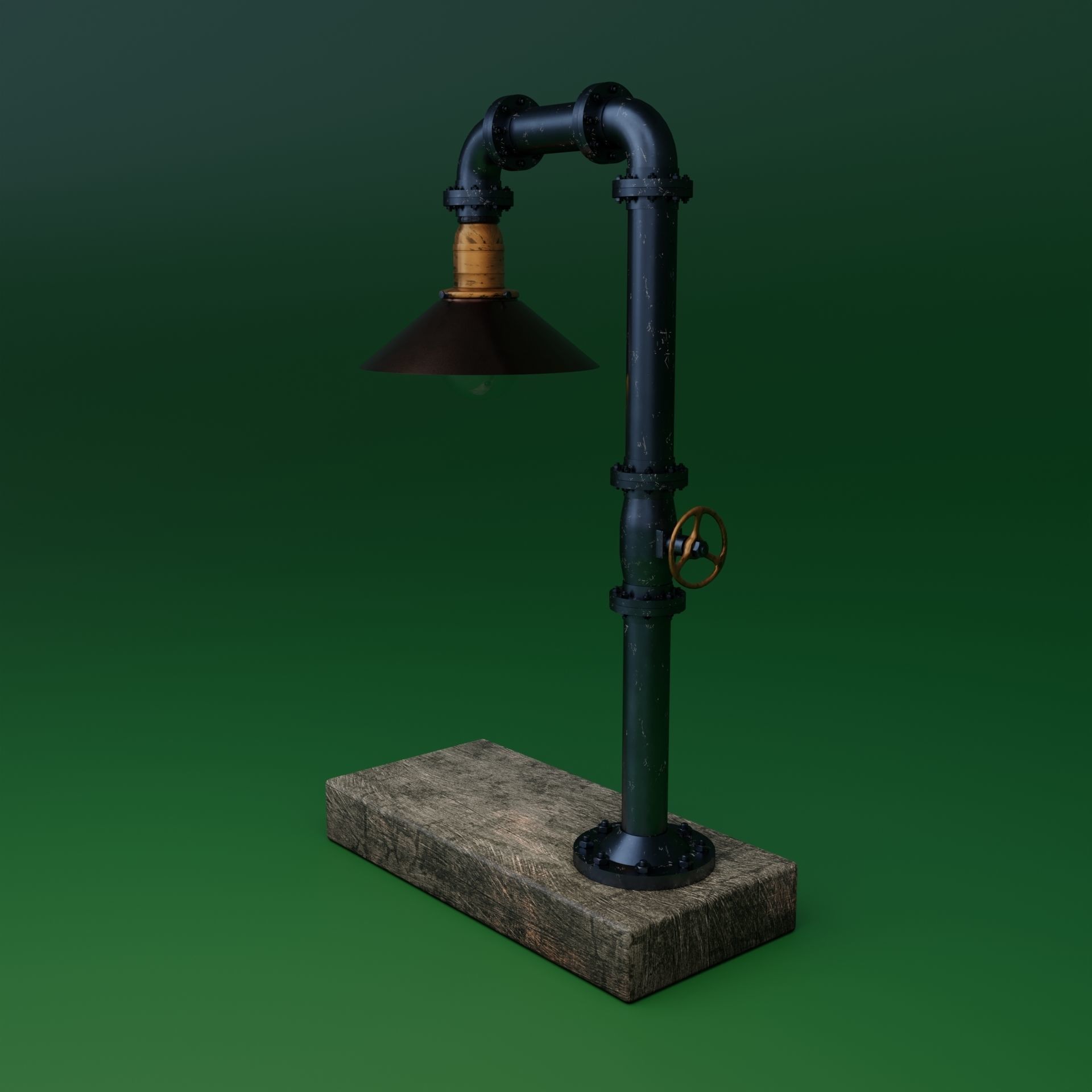 Pipe head light 3D model_5