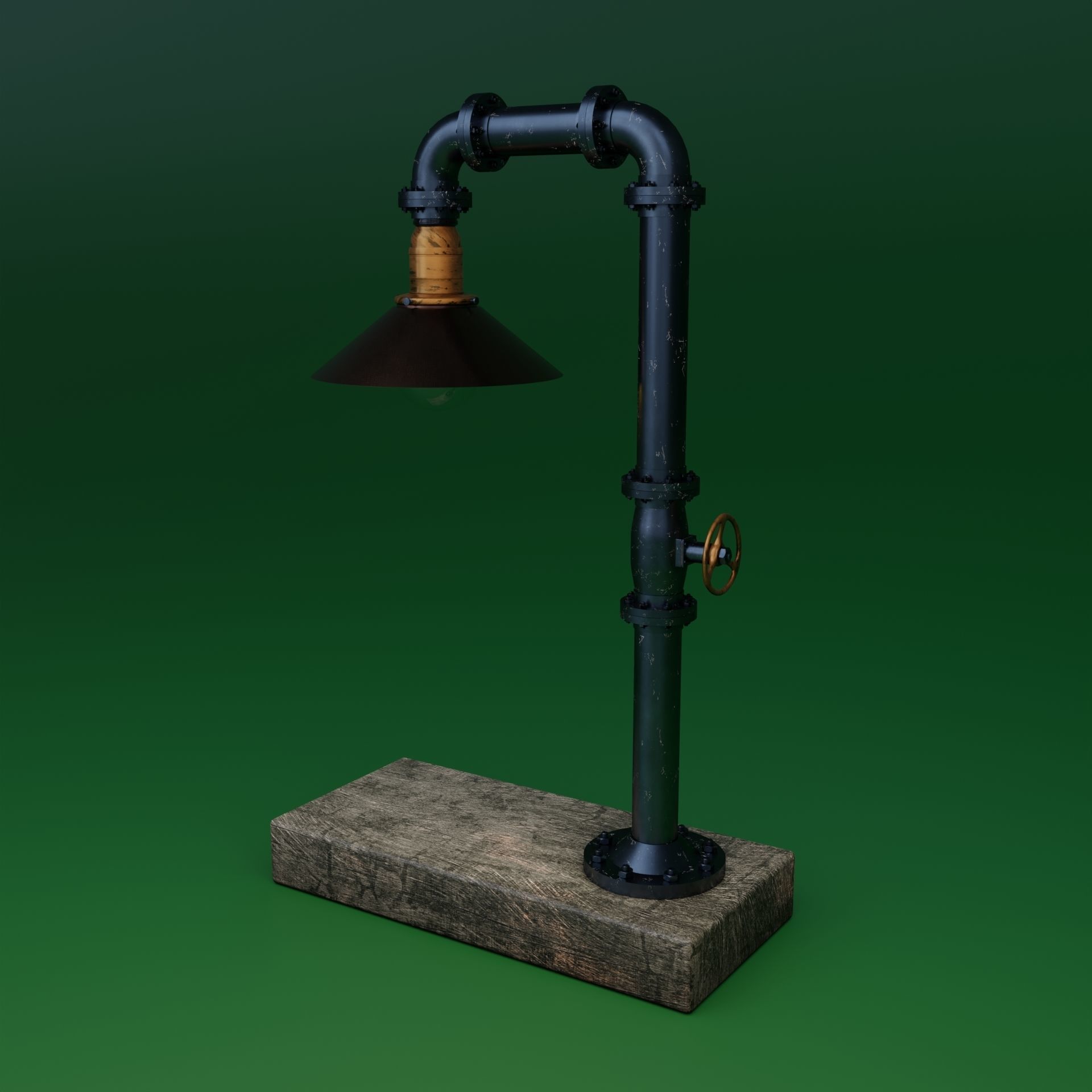 Pipe head light 3D model_4
