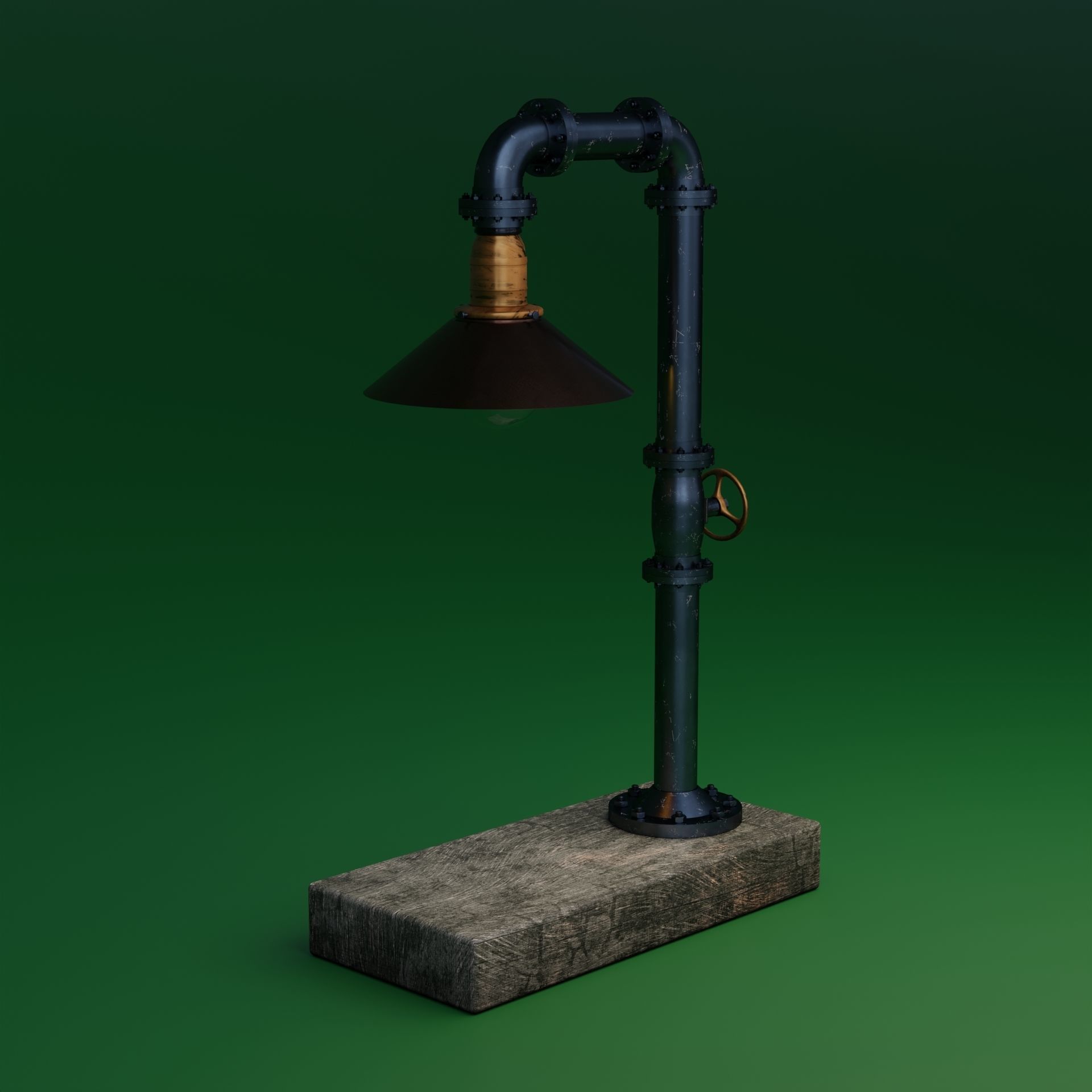 Pipe head light 3D model_1
