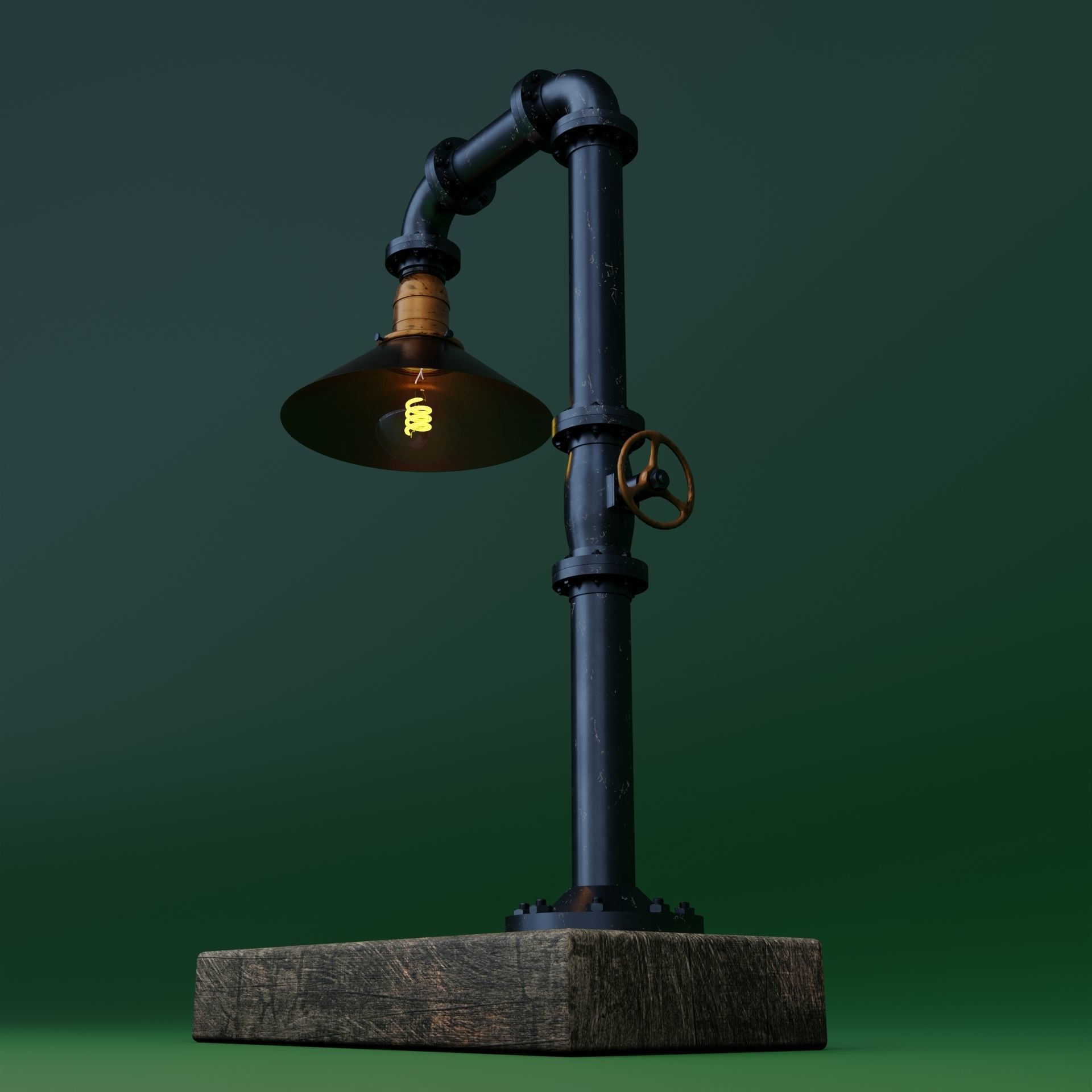 Pipe head light 3D model_10