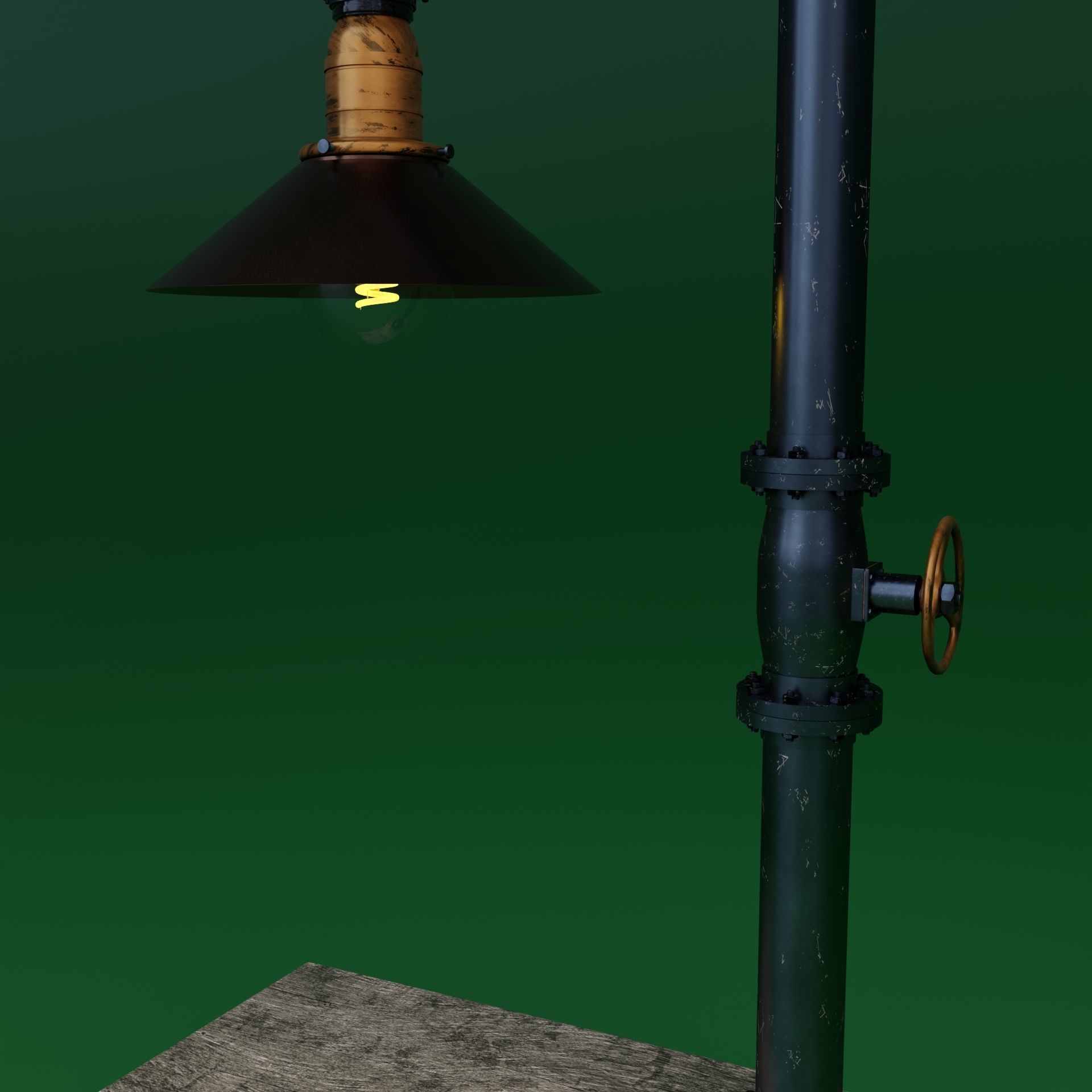 Pipe head light 3D model_8