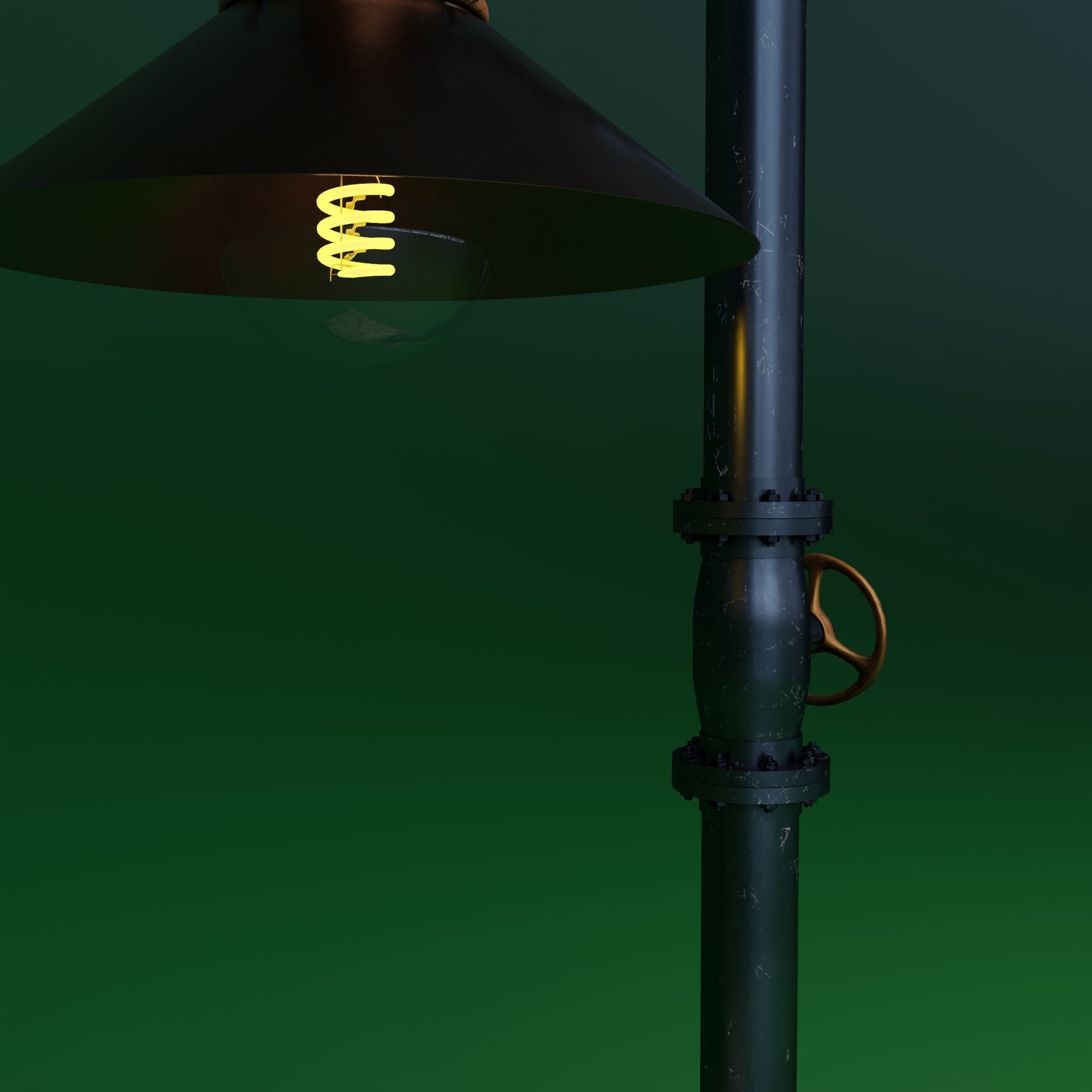Pipe head light 3D model_7