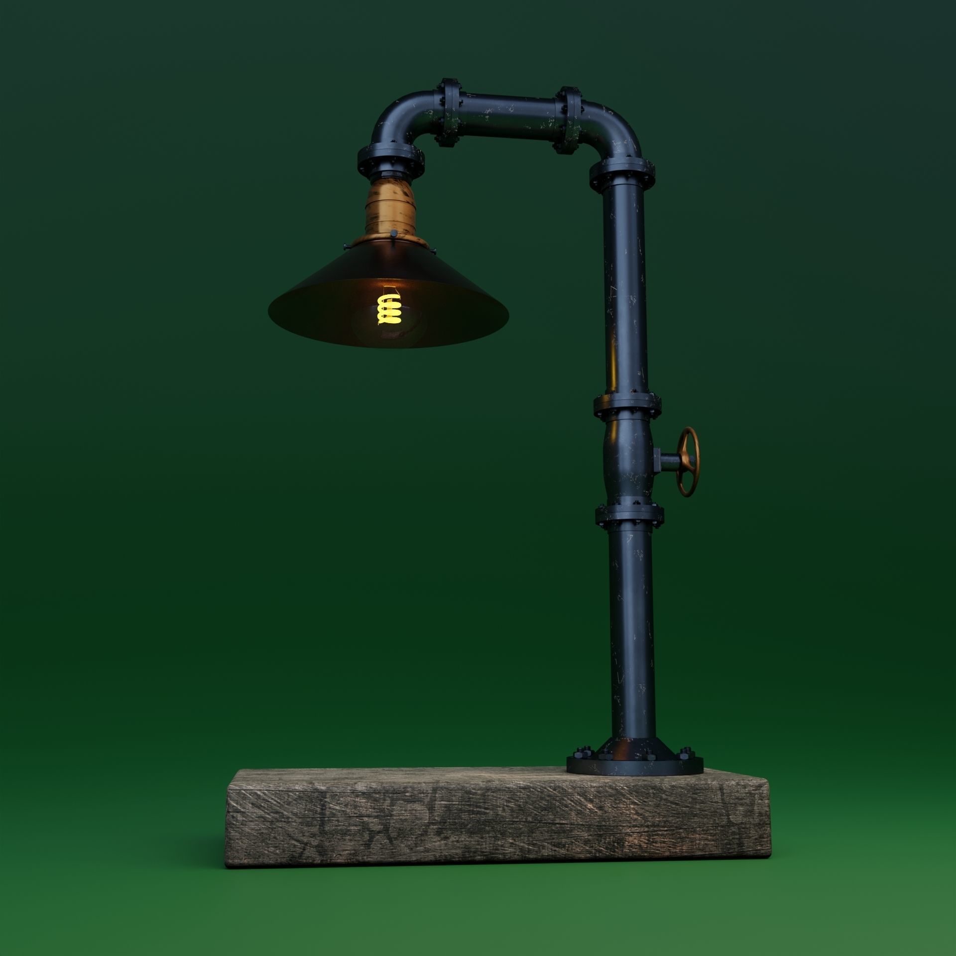 Pipe head light 3D model_9