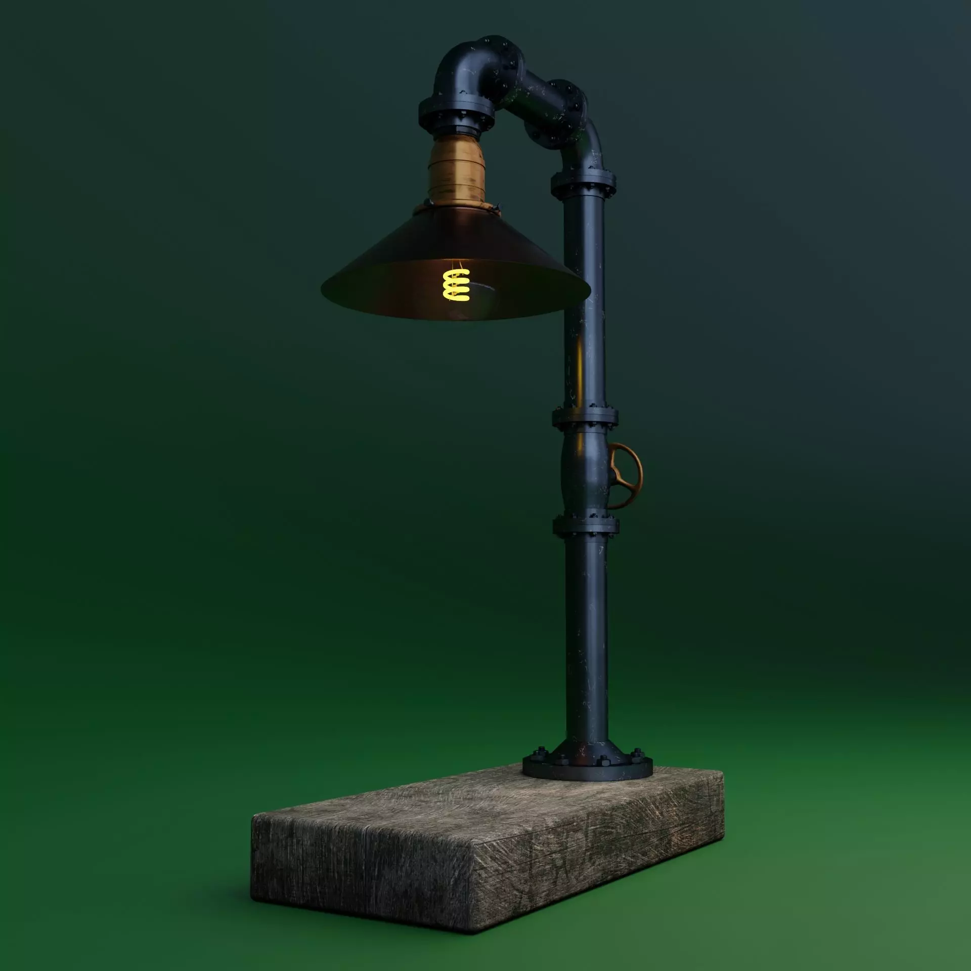 Pipe head light 3D model_0