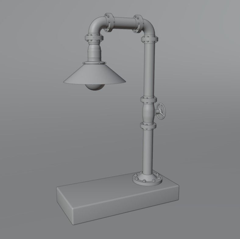 Pipe head light 3D model_16