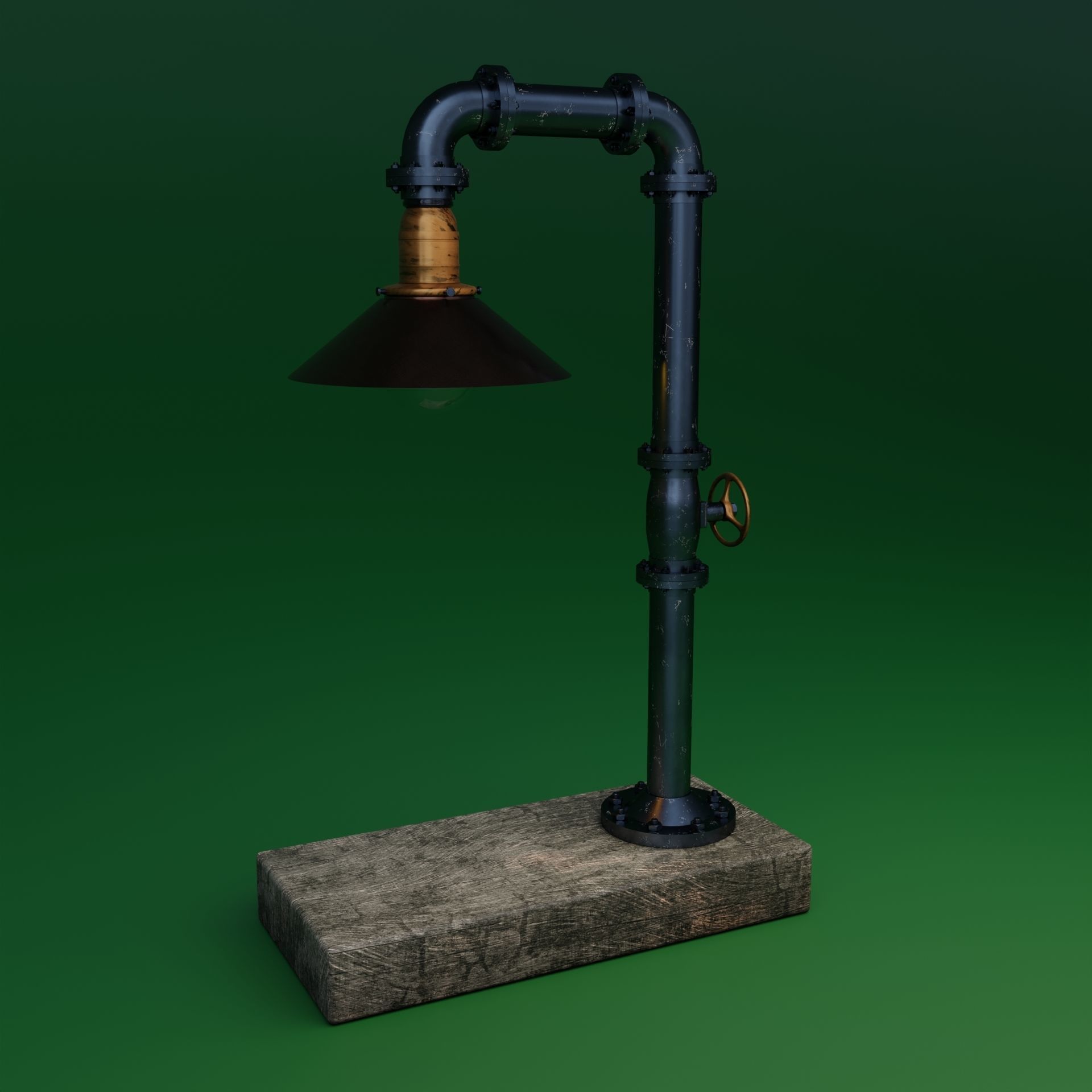 Pipe head light 3D model_2