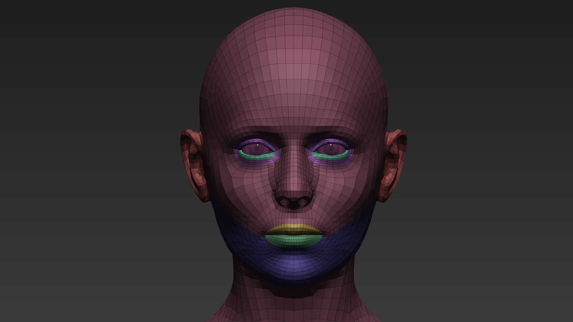 Female BaseMesh Low-poly 3D model_9