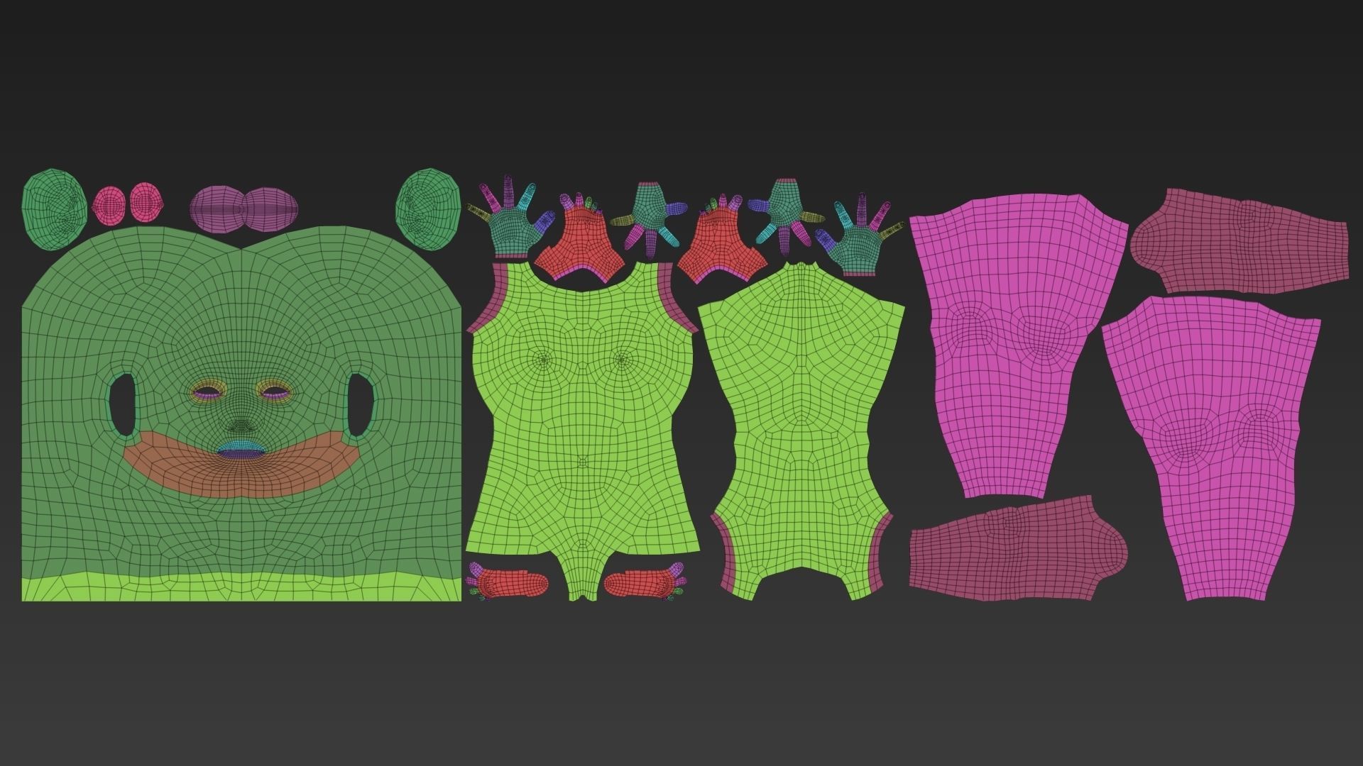 Female BaseMesh Low-poly 3D model_12