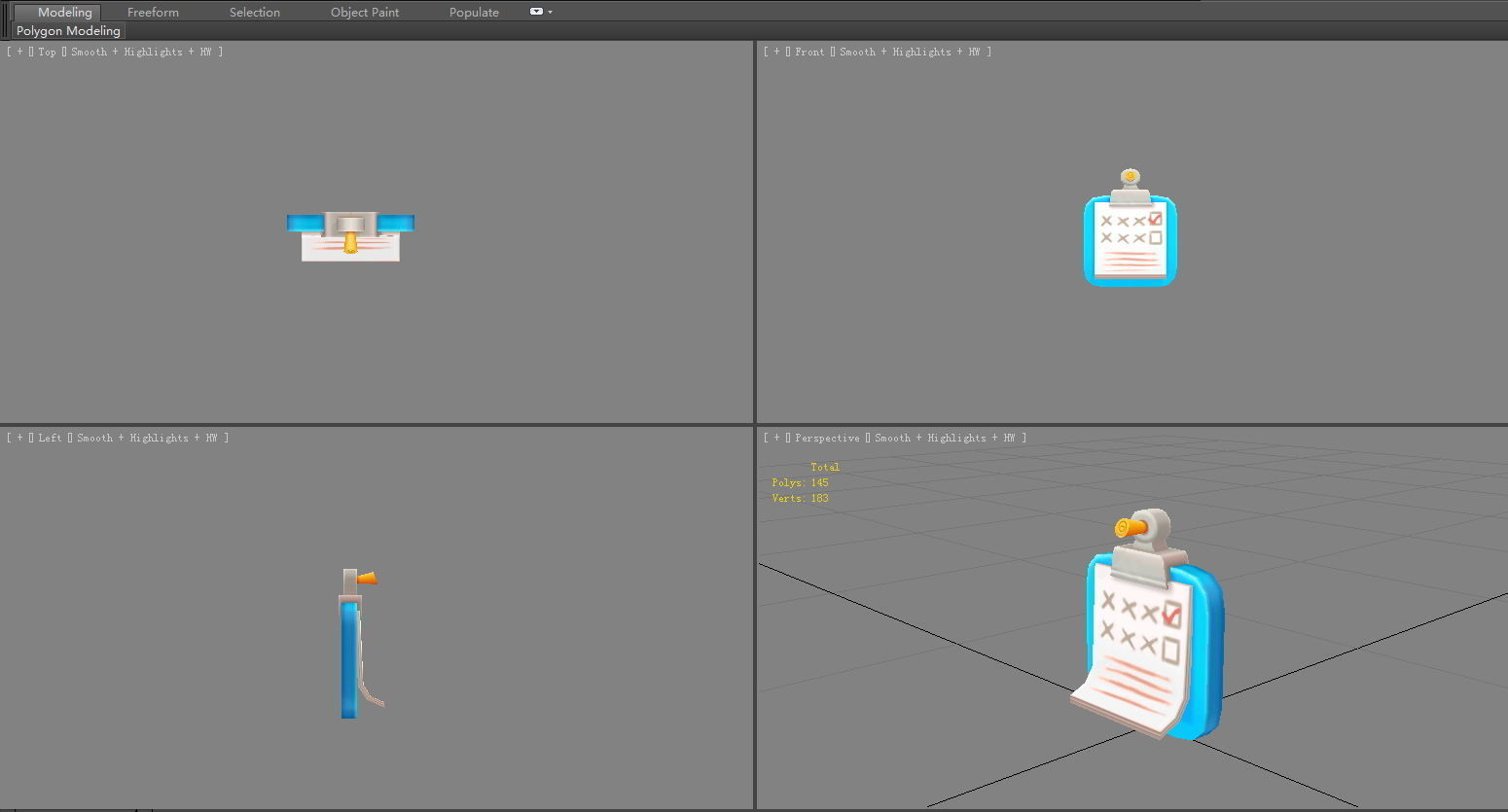 cartoon sticky note Low-poly 3D model_3