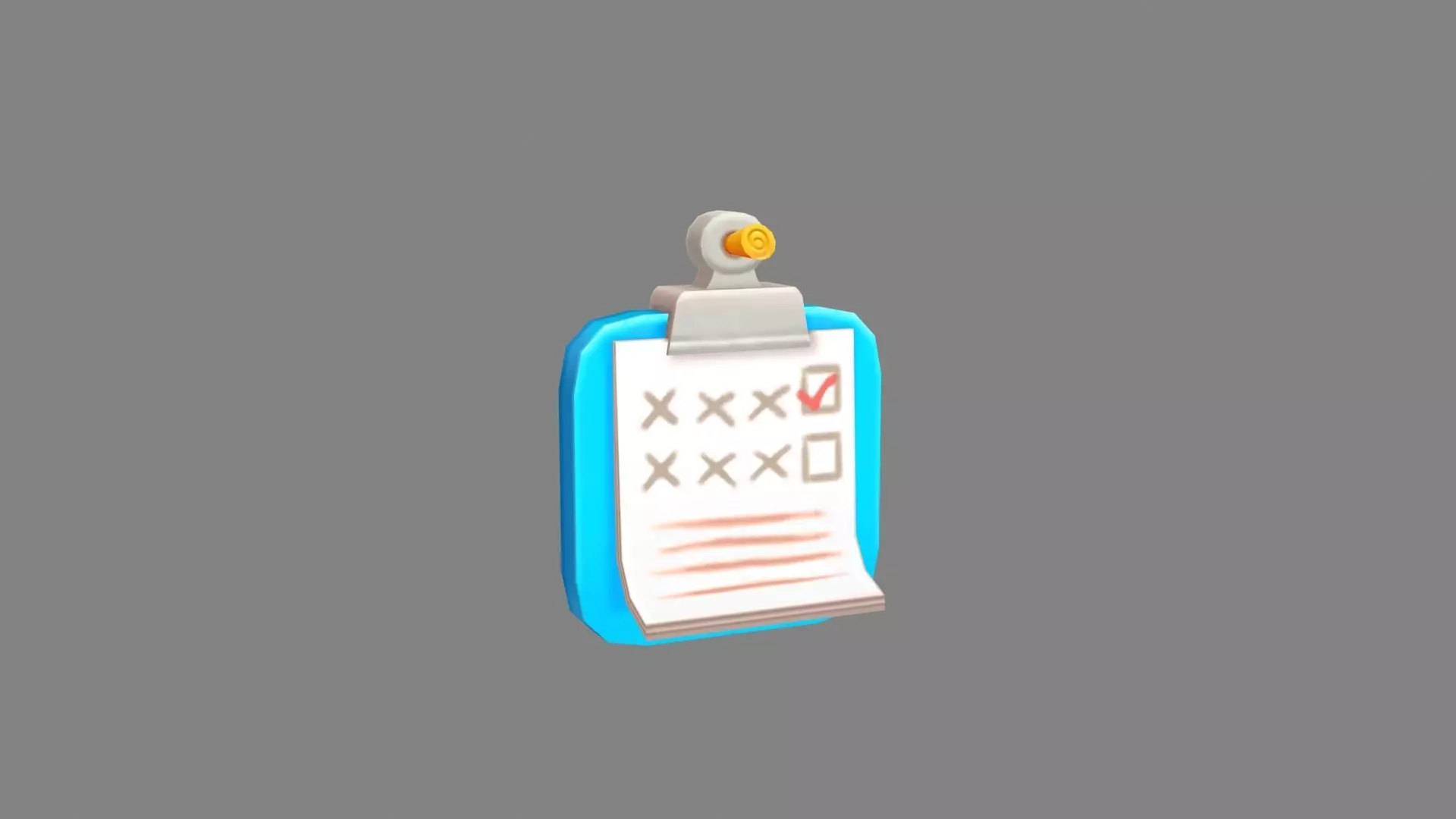 cartoon sticky note Low-poly 3D model_0