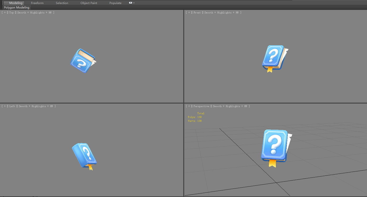 cartoon notepad for unfinished events Low-poly 3D model_3