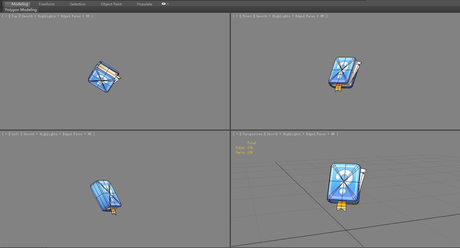 cartoon notepad for unfinished events Low-poly 3D model_4