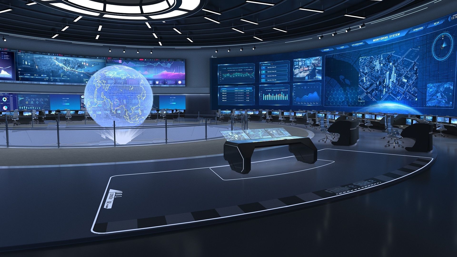 Control Room Monitoring room command center 3D model | CGTrader