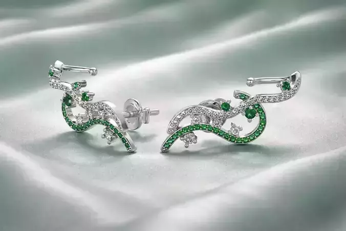 Ear Cuff Movement Earring - 3D Jewelry - BR-464