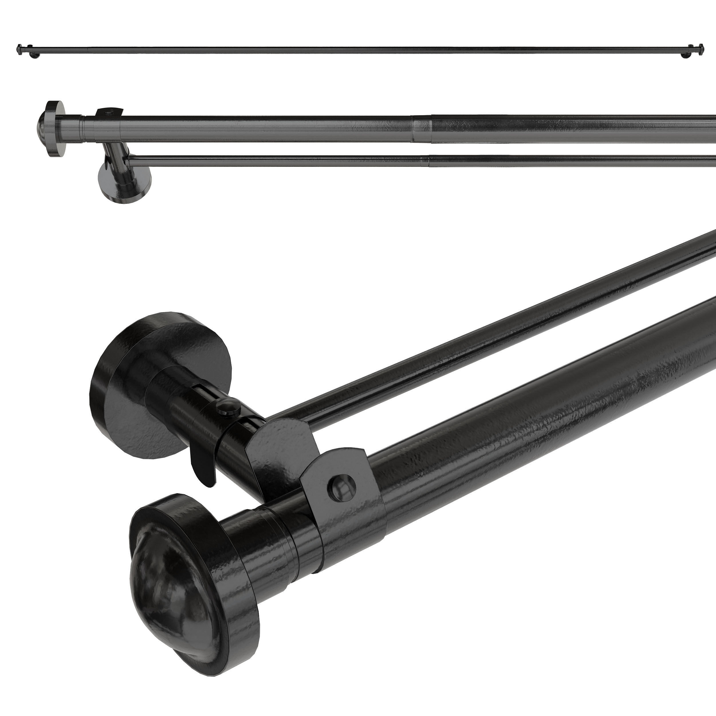 curtain with rod and metal blind 08 Low-poly 3D model_2