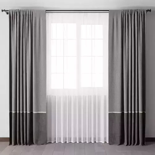 curtain with rod and metal blind 08