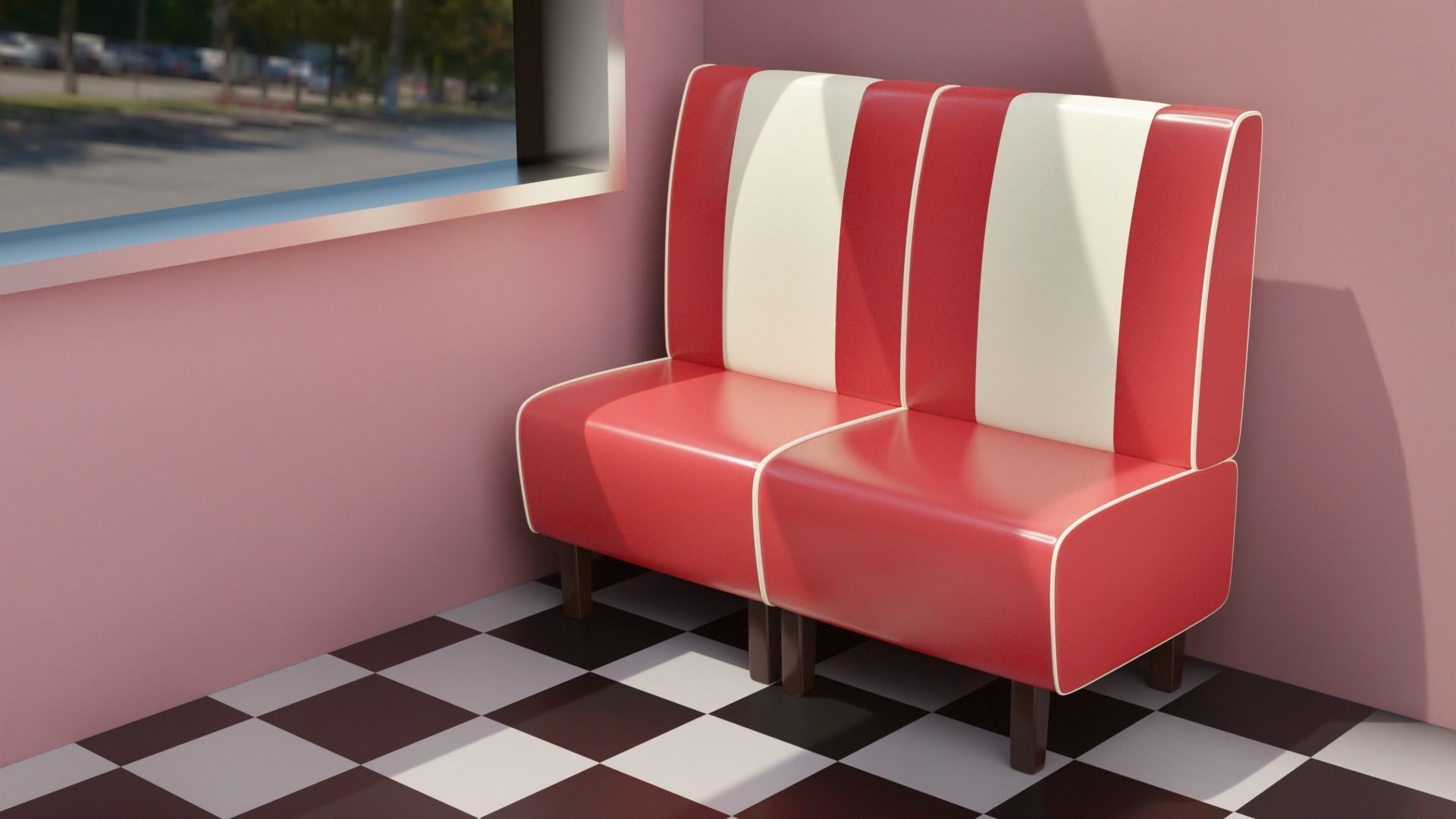 American Diner Set Low-poly 3D model_2