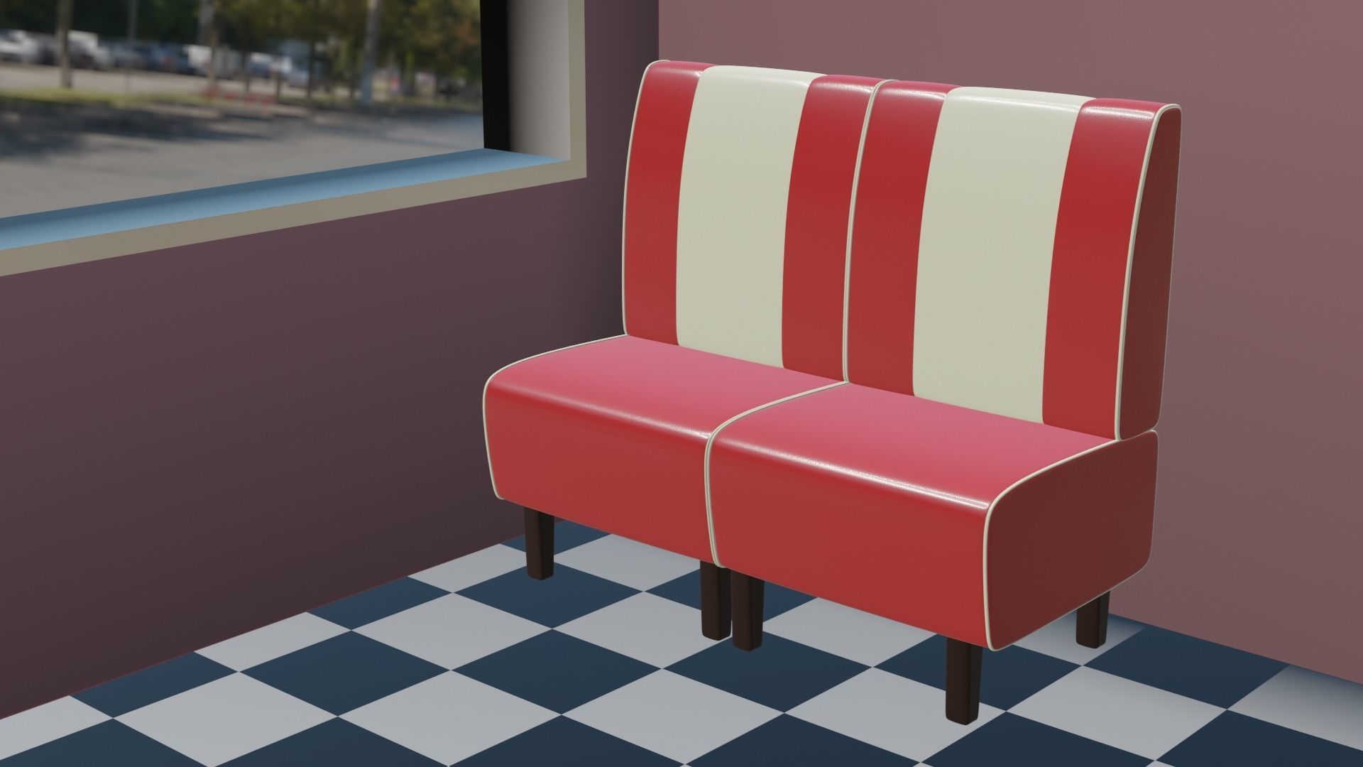 American Diner Set Low-poly 3D model_3