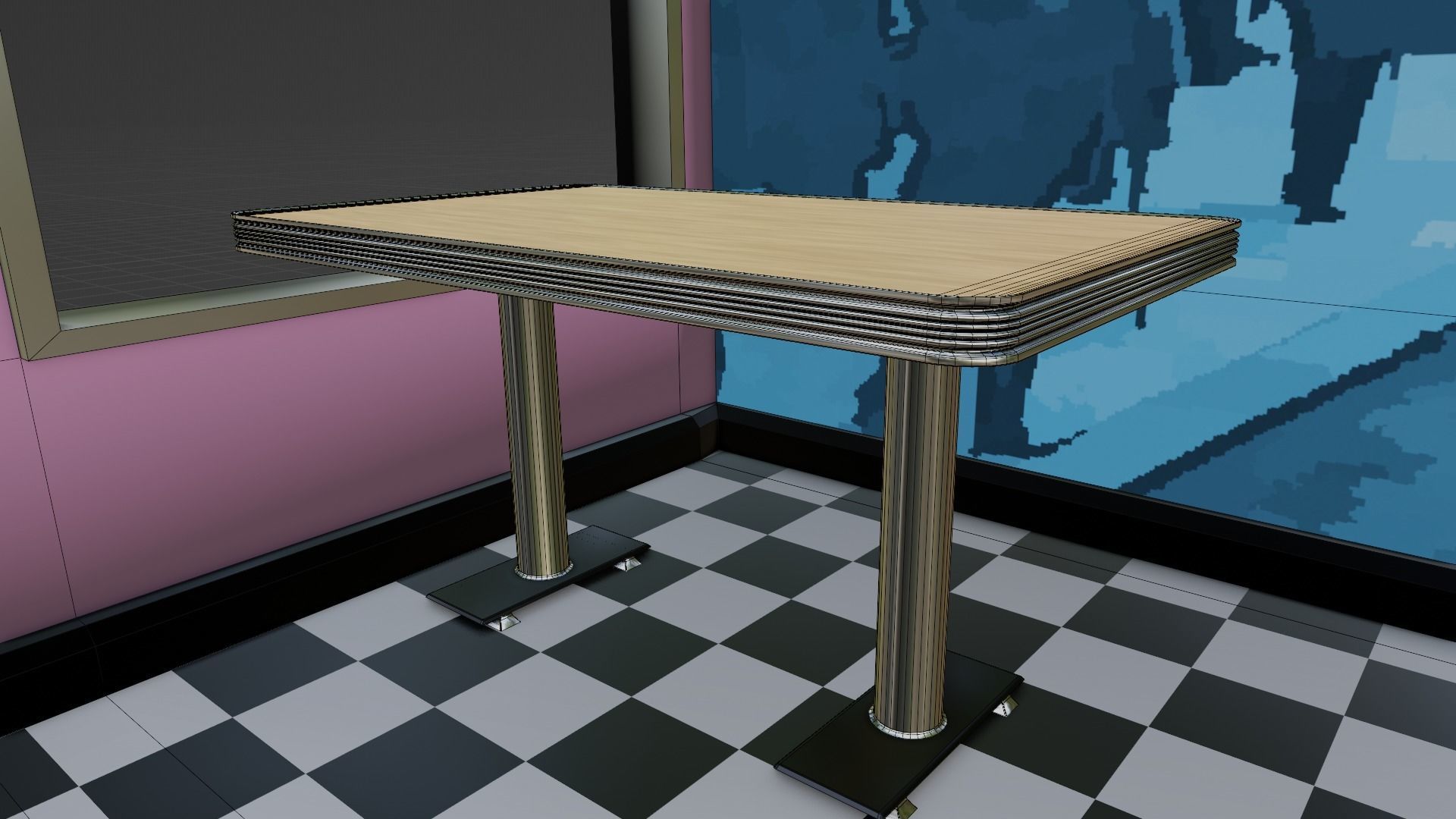 American Diner Set Low-poly 3D model_14