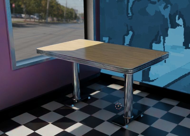 American Diner Set Low-poly 3D model_16