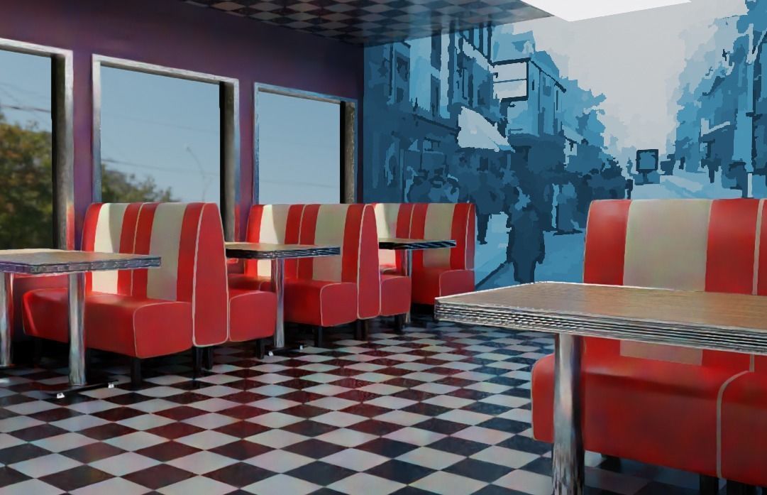 American Diner Set Low-poly 3D model_10