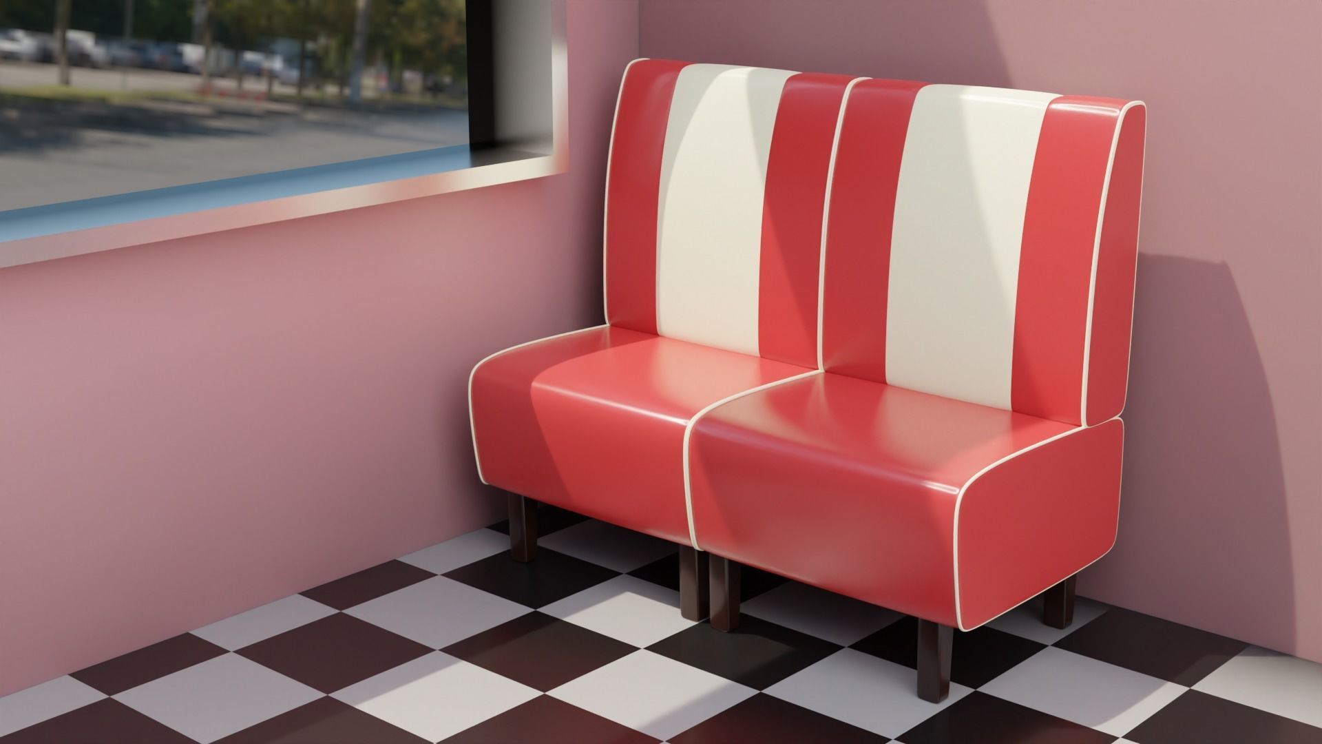 American Diner Set Low-poly 3D model_1